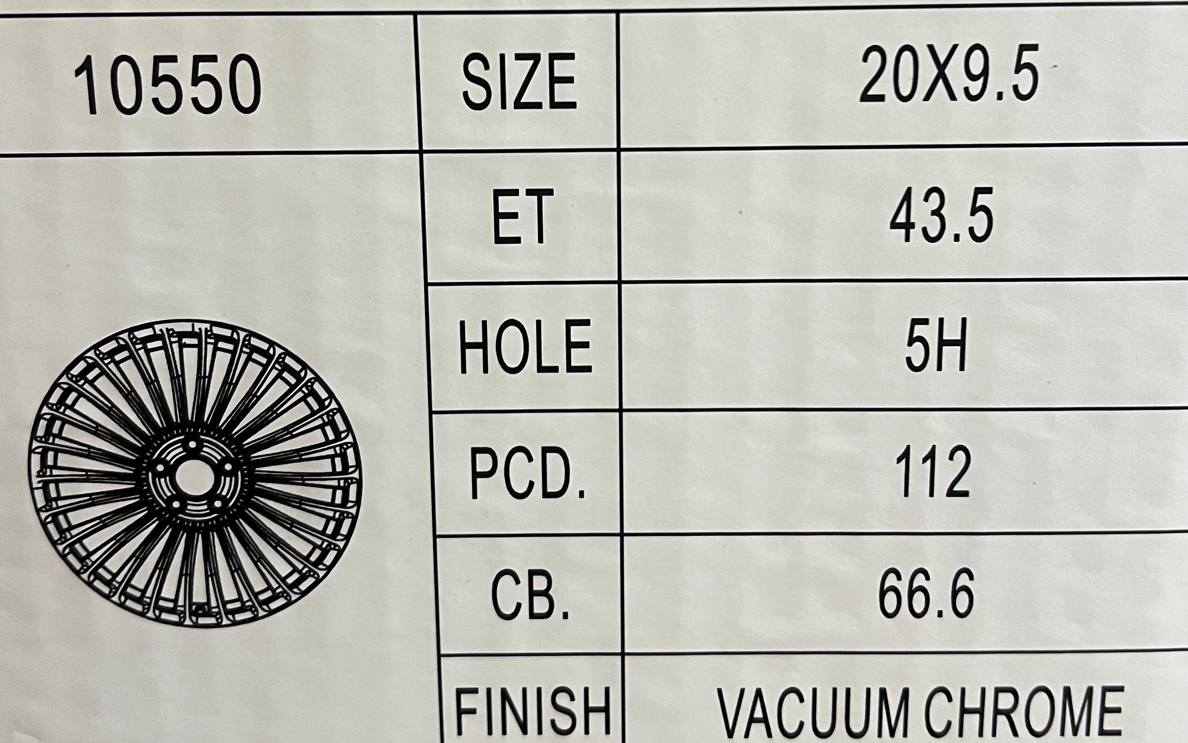 MB 10550 20X9.5 5X112 PVD CROMO