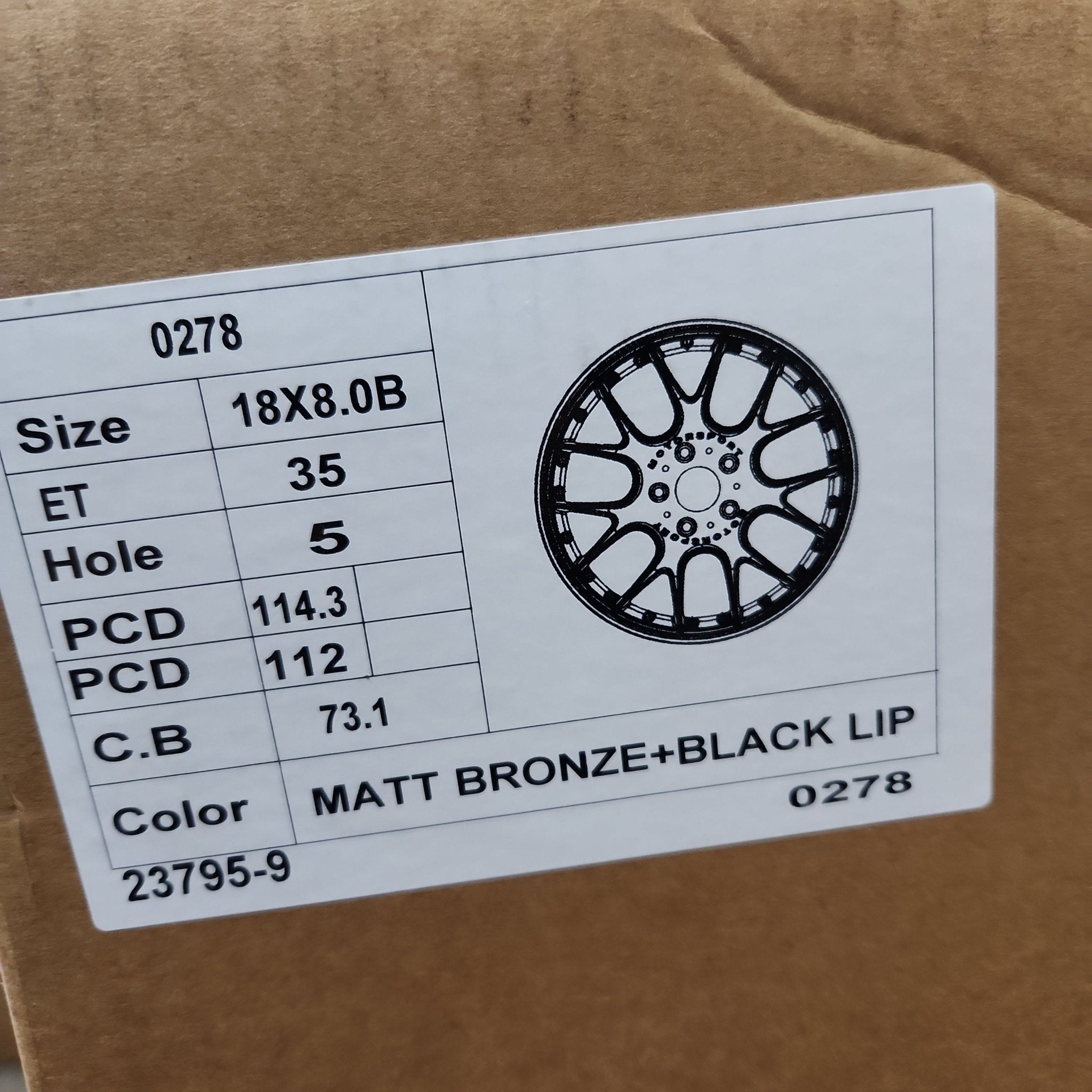 OE - 0278 18x8.0 5x112 5x114.3 MATTE BLACK BRONZE LINE LiP - Gun Hill Tire House (WTW - WHOLESALE TIRES & WHEELS)