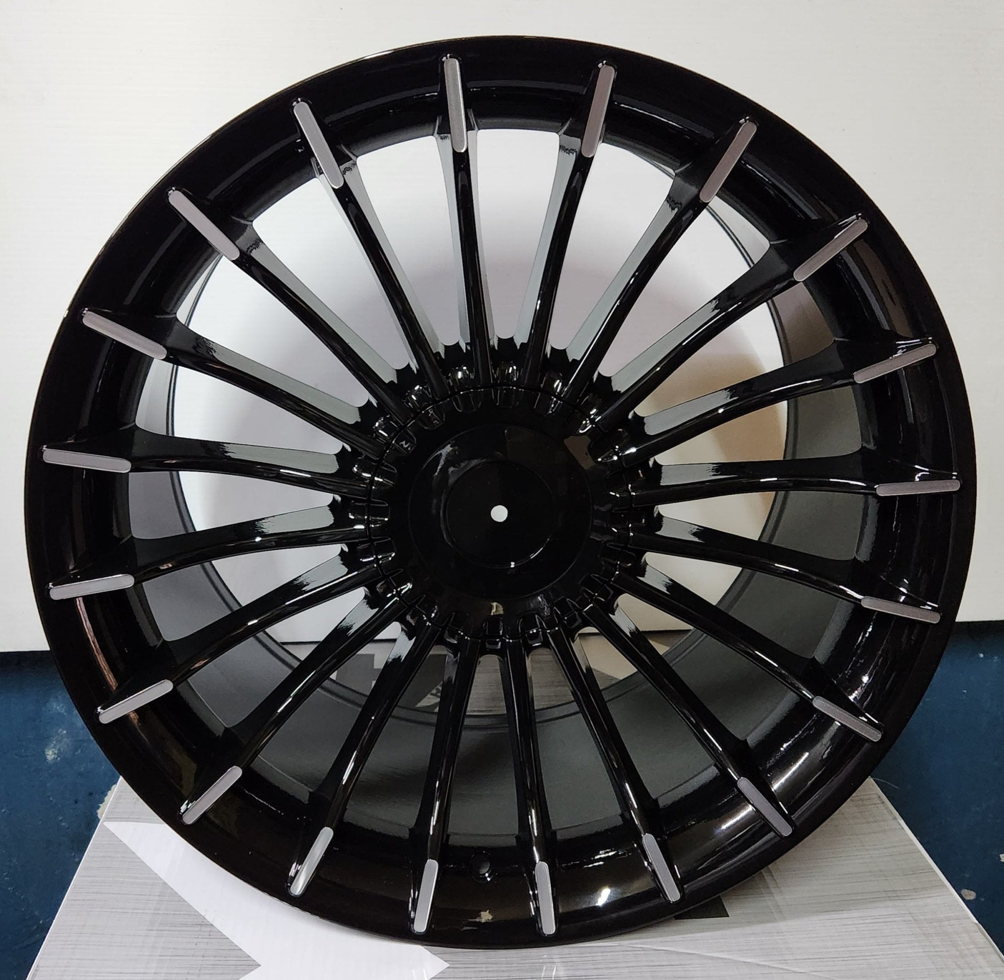 724 19X8.5 5X112 - 5X120 BLACK MACHINED FACE - Gun Hill Tire House (WTW - WHOLESALE TIRES & WHEELS)