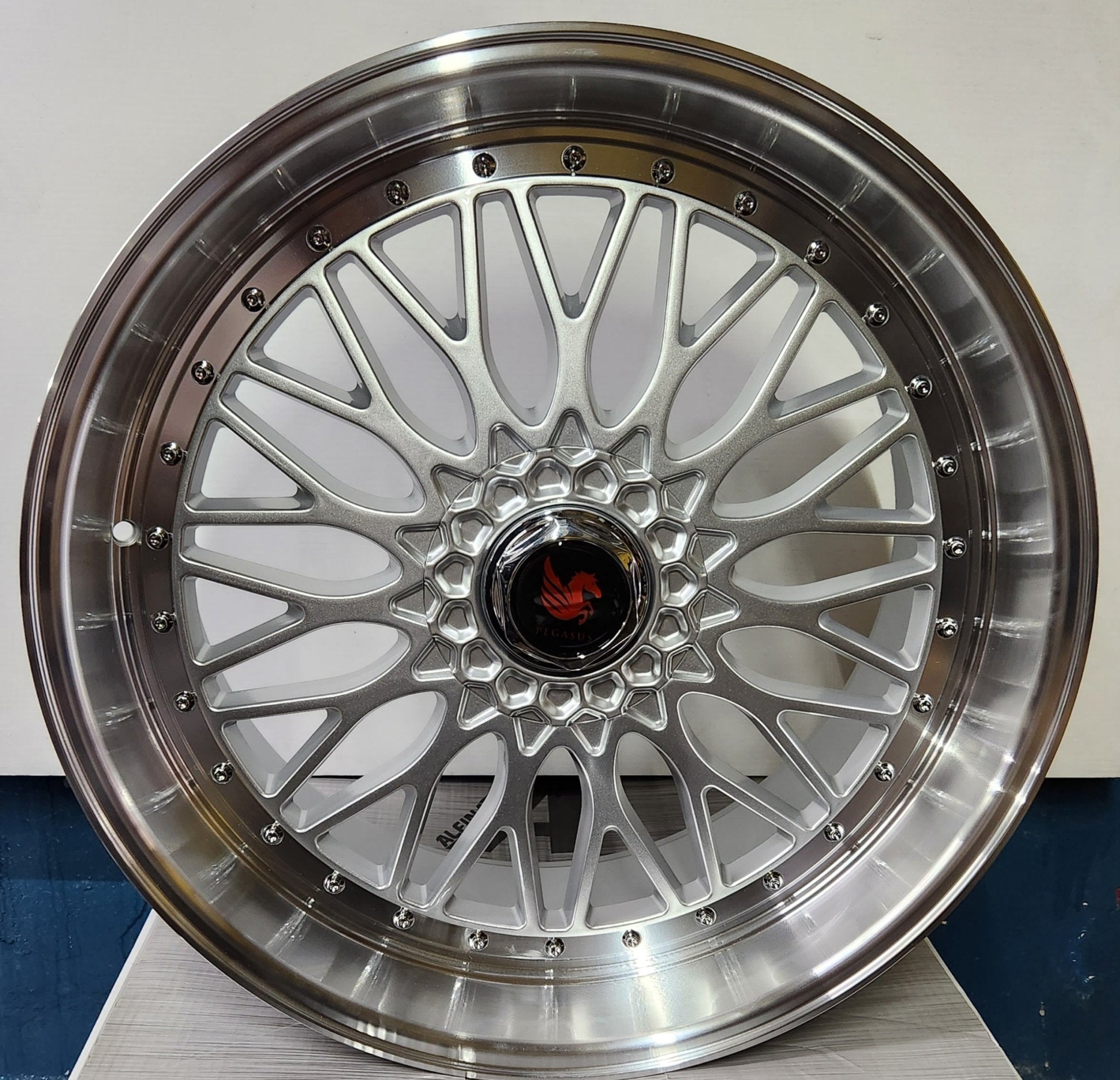 RBM1 22X9.0 5X112 5X114.3 5X120 SILVER MACHINED LIP CHROME RIVETS - Gun Hill Tire House (WTW - WHOLESALE TIRES & WHEELS)
