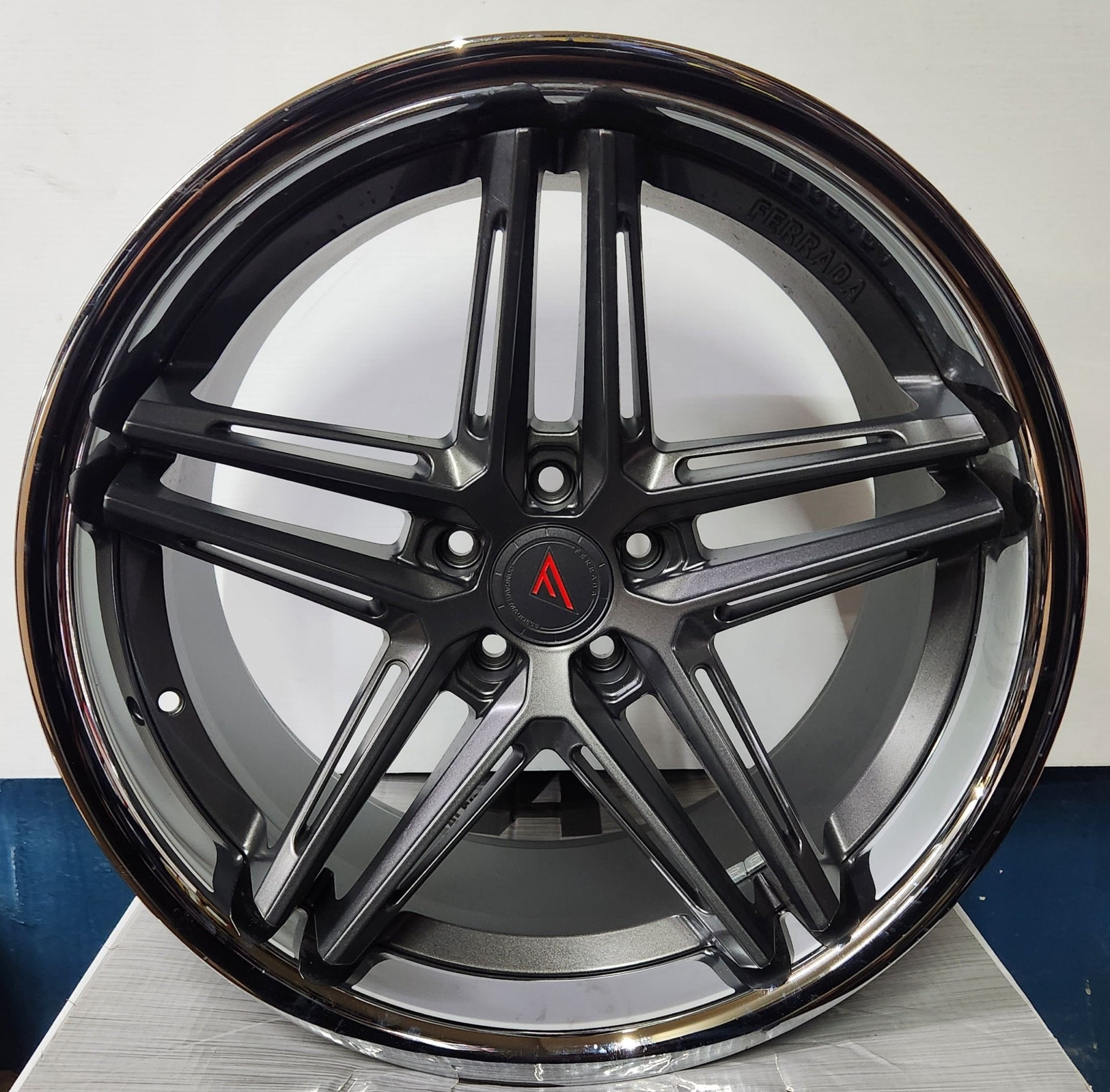 FERRADA CM1 20X9 5X114.3 MATTE GRAPHITE CHOME LIP - Gun Hill Tire House (WTW - WHOLESALE TIRES & WHEELS)