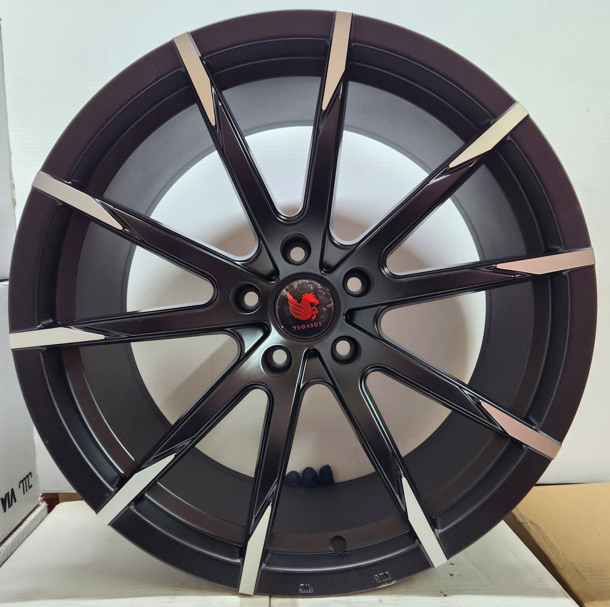 PEGASUS AS73 5x4.5 19x9.5 MATT BLACK MACHINE FACE - Gun Hill Tire House (WTW - WHOLESALE TIRES & WHEELS)