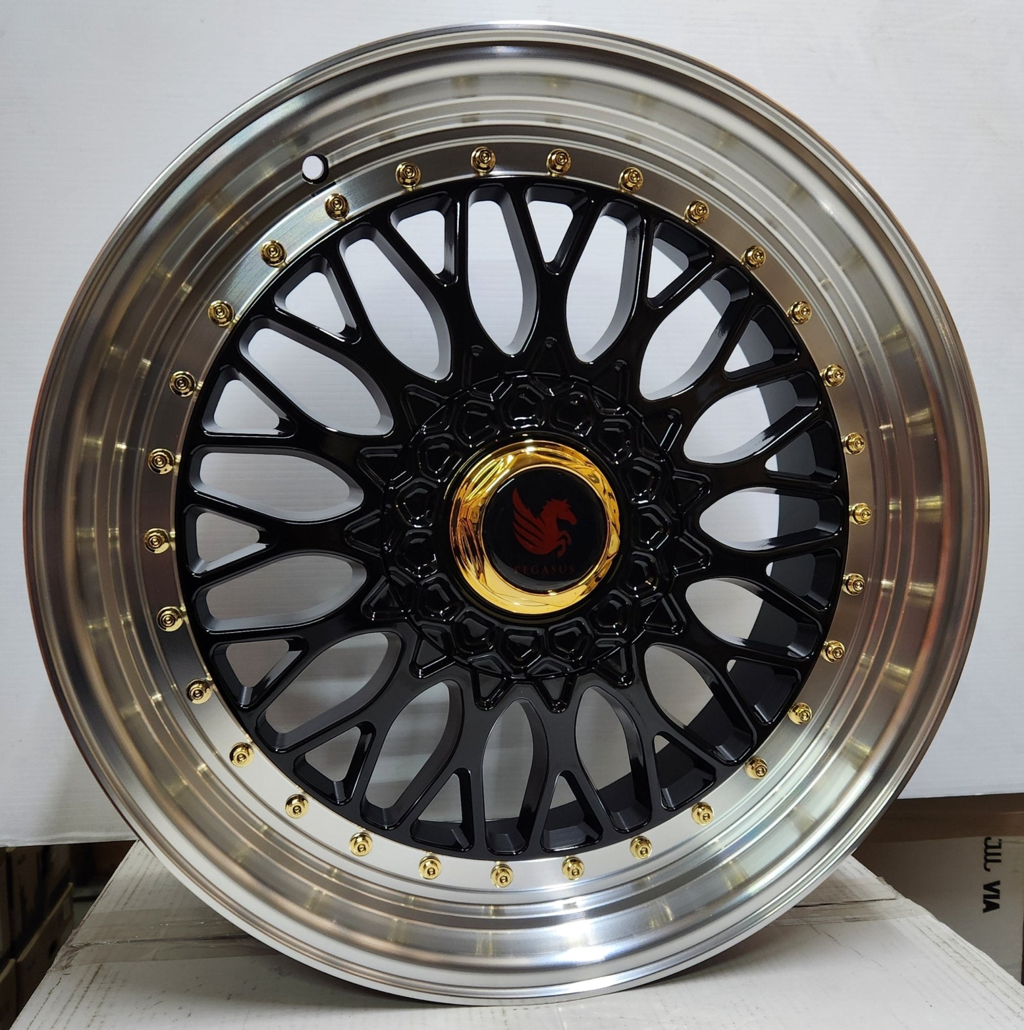 UNLEASH - RBM1 19X9.5 5X4.5/ 5X120 BFM LIP+GOLD RIVETS - Gun Hill Tire House (WTW - WHOLESALE TIRES & WHEELS)