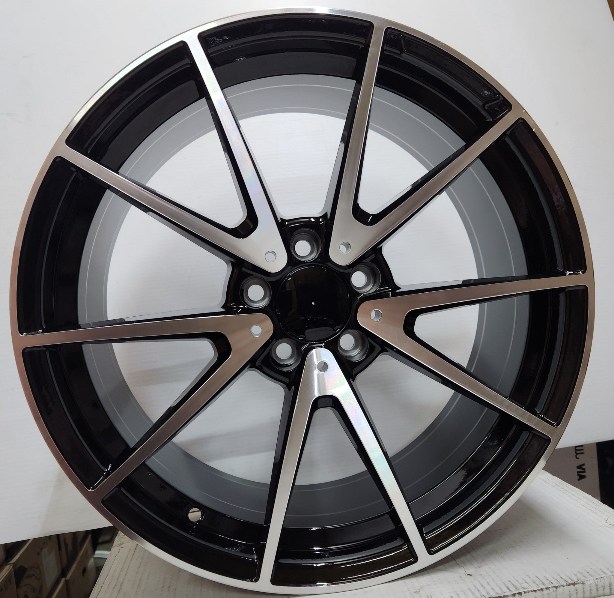 WHEELS 5442 19x8.5 5x112 GLOSS BLACK MACHINED FACE - Gun Hill Tire House (WTW - WHOLESALE TIRES & WHEELS)