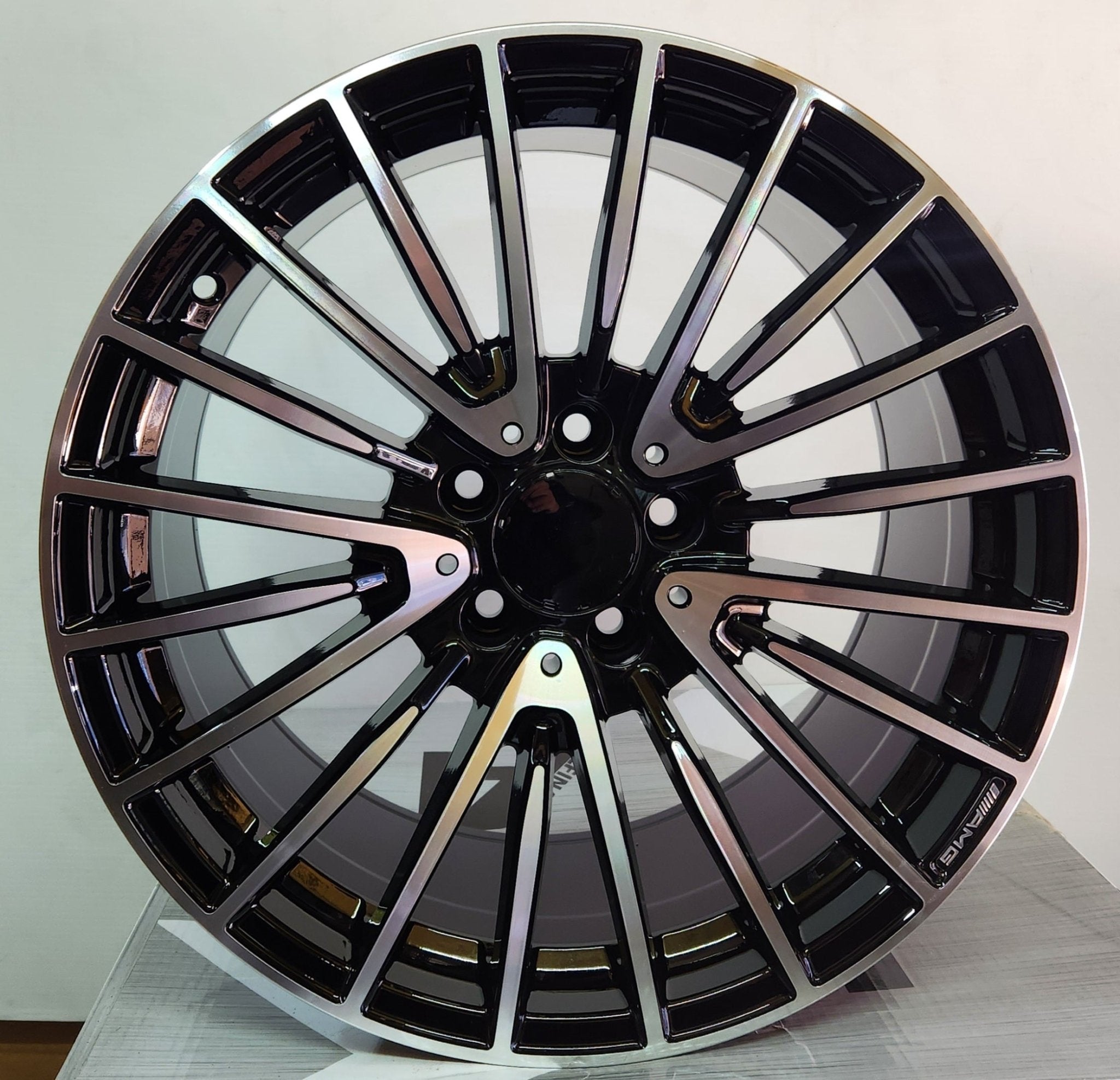 BC8337F POSEIDON STYLE 18x9.5 5x112 FLOW FORM GLOSS BLACK MACHINED FACE (STAGGERED) - Gun Hill Tire House (WTW - WHOLESALE TIRES & WHEELS)