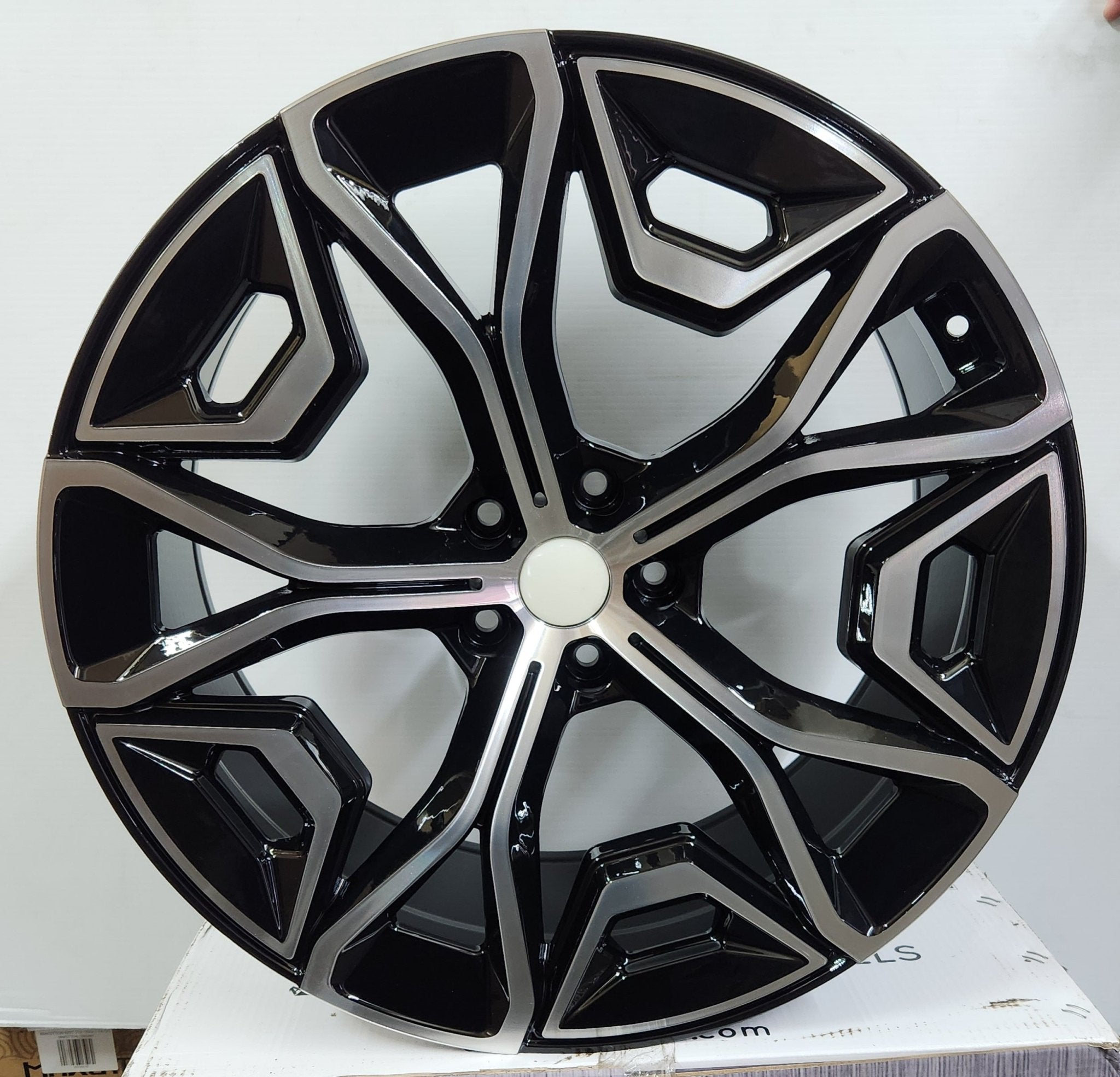 OE - 541 1021M STYLE 22x9.5 5x120 GLOSS BLACK MACHINED FACE - Gun Hill Tire House (WTW - WHOLESALE TIRES & WHEELS)