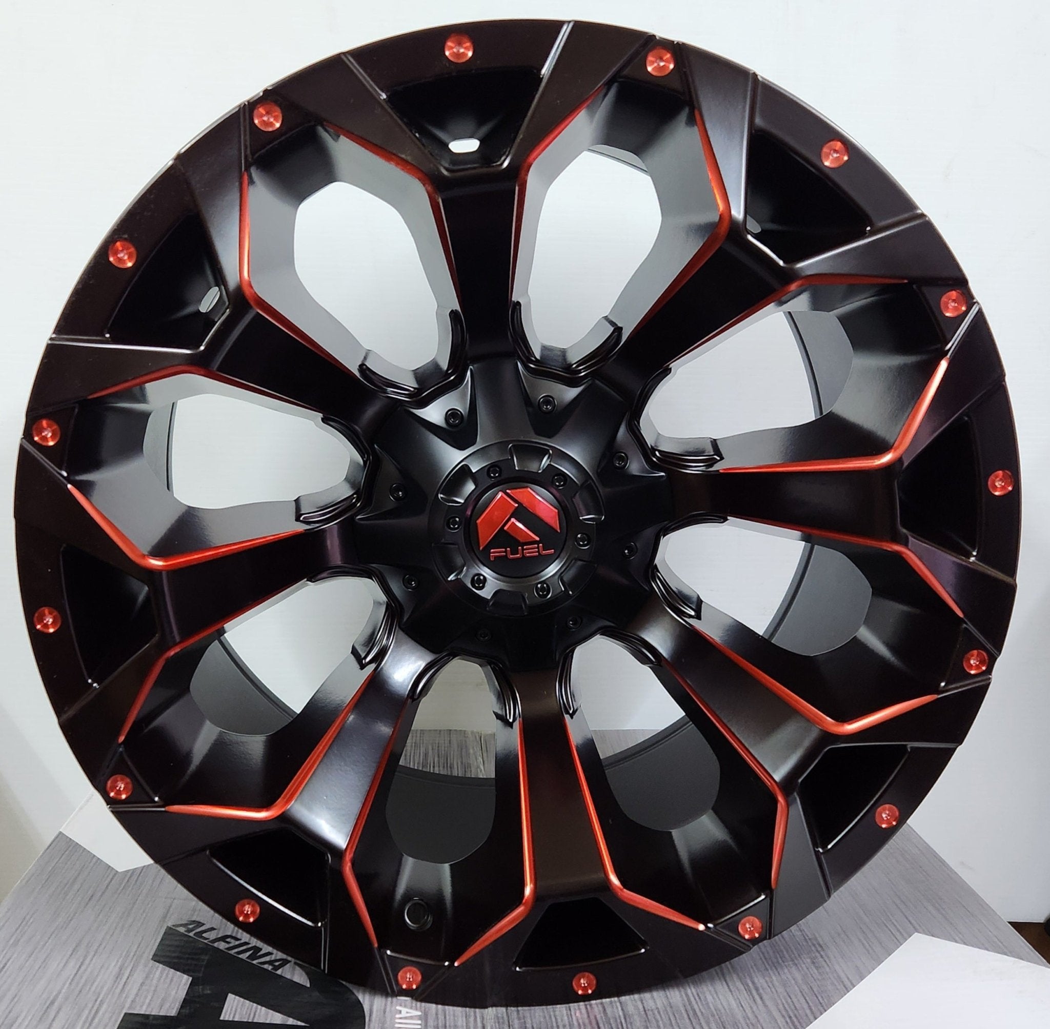 FUEL D787 20x10 5x114.3 / 5x127 MATTE BLACK MILLING RED - Gun Hill Tire House (WTW - WHOLESALE TIRES & WHEELS)
