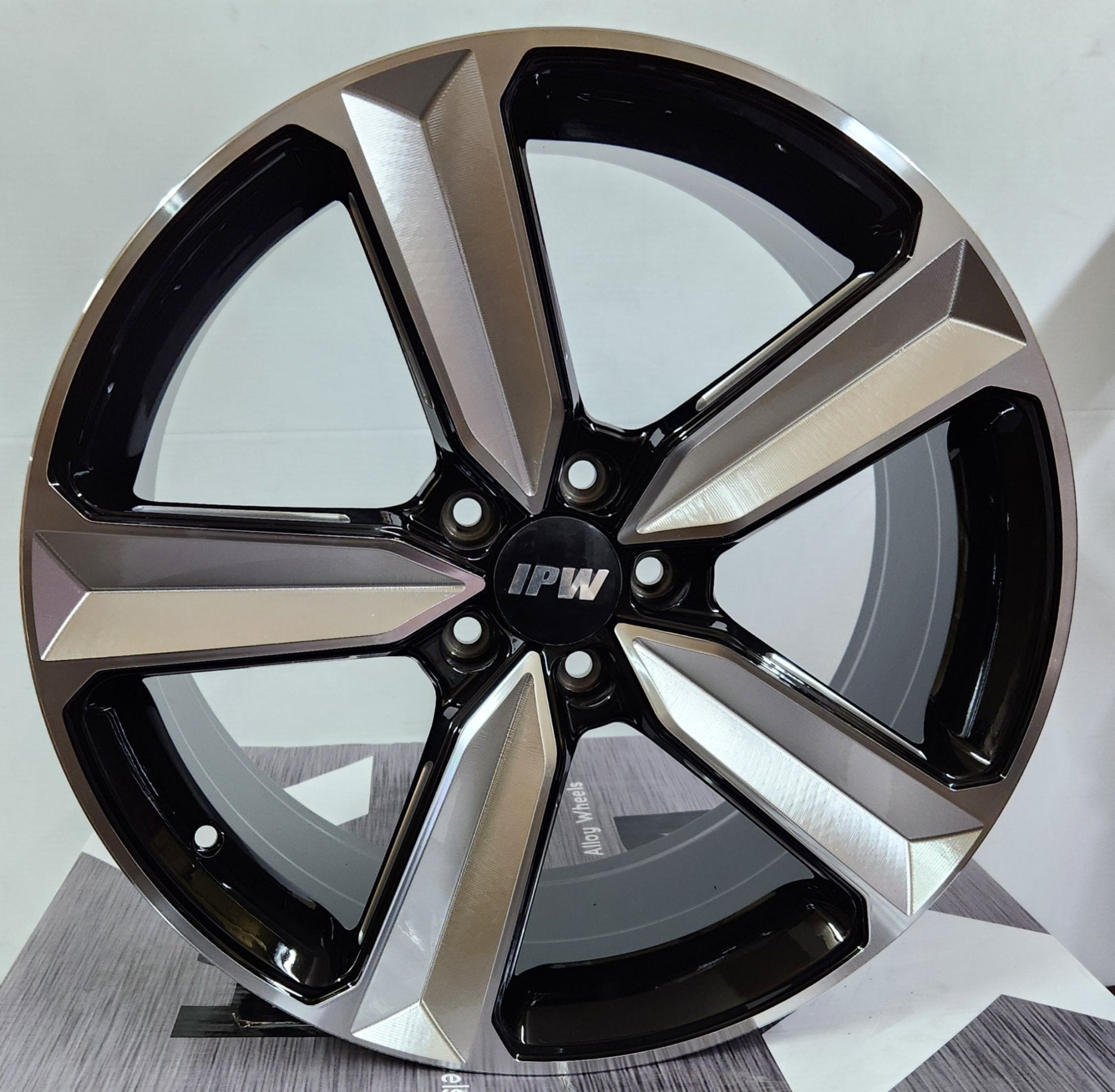 OE - 5400 BABAYAGA STYLE 19x8.5 5x112 GLOSS BLACK MACHINED FACE MILLED SPOKE - Gun Hill Tire House (WTW - WHOLESALE TIRES & WHEELS)