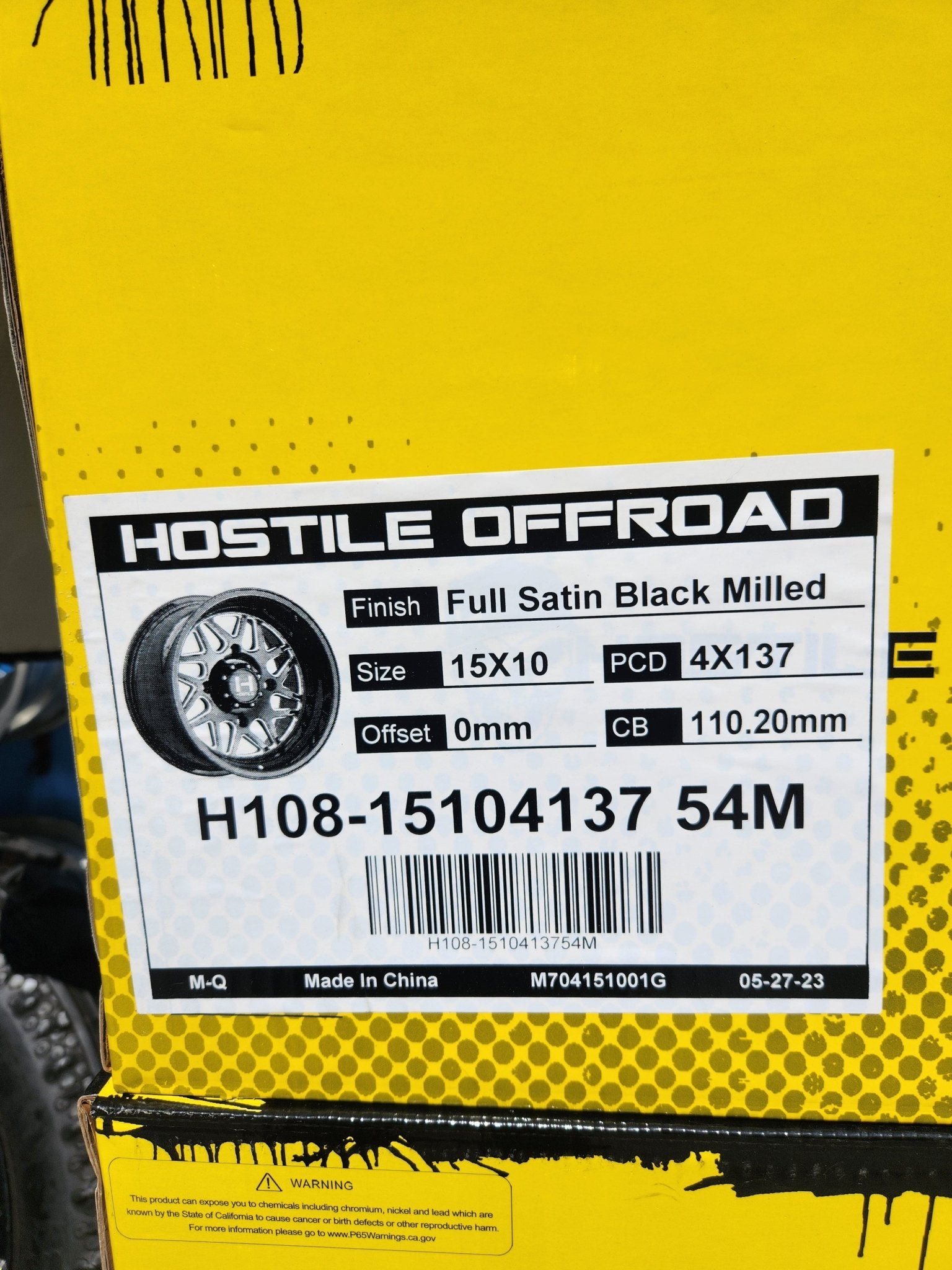 H108 15X10 4X137 FULL SATIN BLACK MILLED - Gun Hill Tire House (WTW - WHOLESALE TIRES & WHEELS)