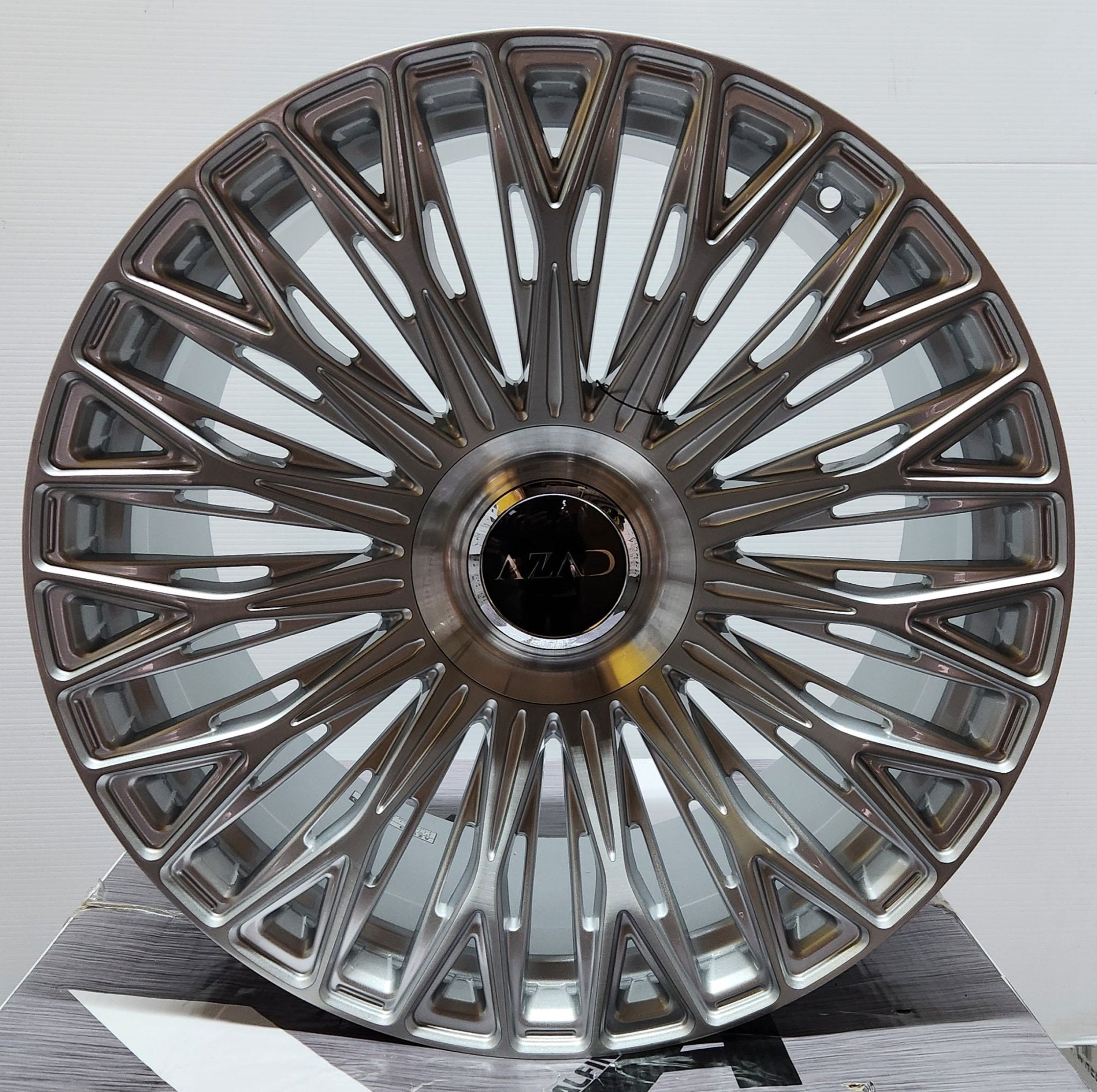 AZAD AZV03 22X10.5 5X112 5X114.3 BRUSHED SILVEL - Gun Hill Tire House (WTW - WHOLESALE TIRES & WHEELS)