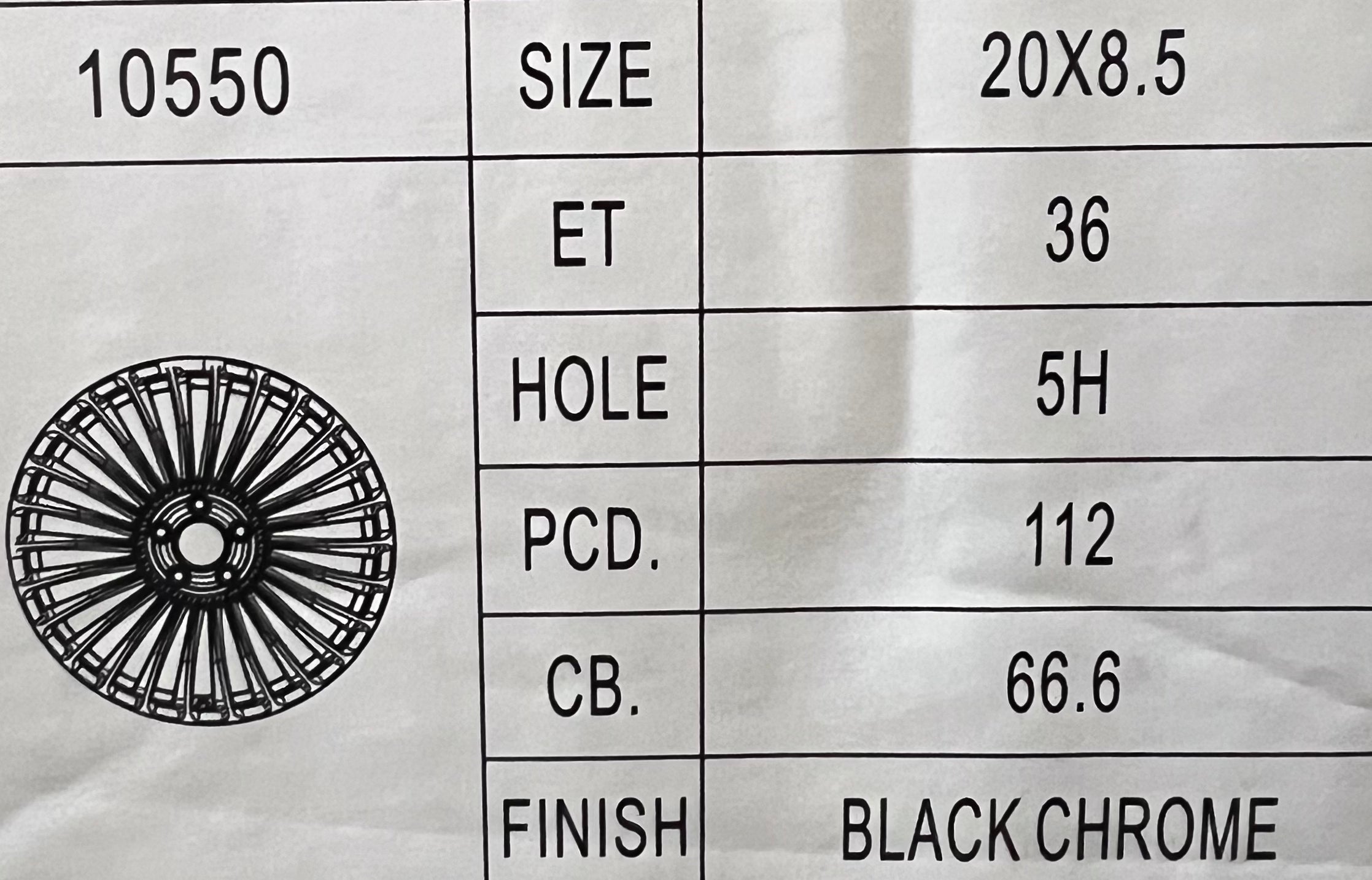 MB 10550 20X8.5 5X112 NEGRO CROMADO