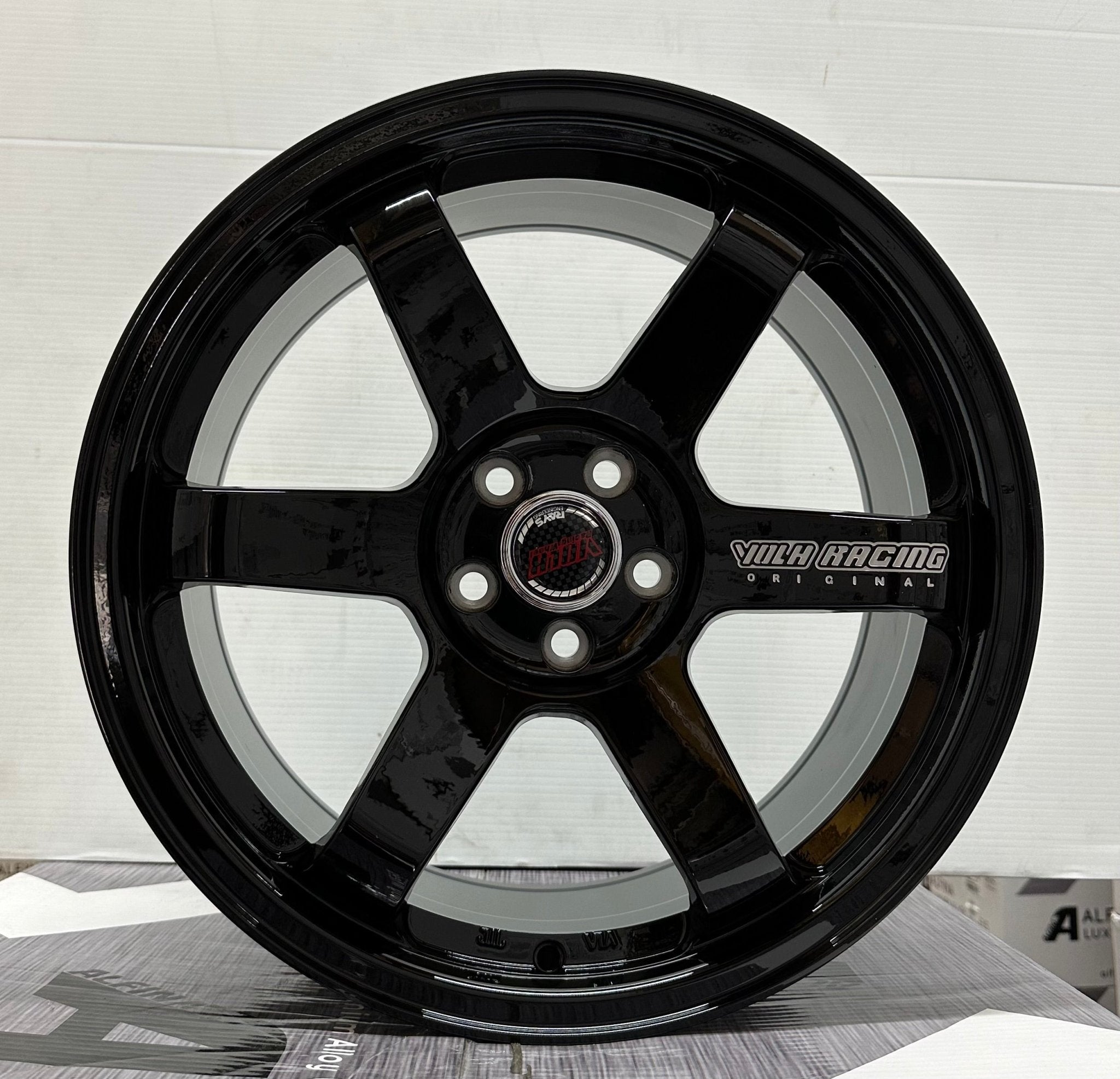 ZS - 108 TE37 STYLE 17x8.0 5x100 GLOSS BLACK LETTERING - Gun Hill Tire House (WTW - WHOLESALE TIRES & WHEELS)