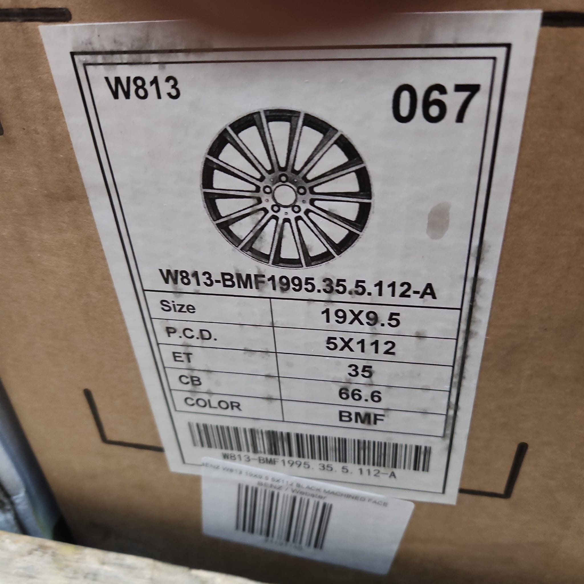 W813 19x9.5 5x112 BLACK MACHINED FACE - Gun Hill Tire House (WTW - WHOLESALE TIRES & WHEELS)