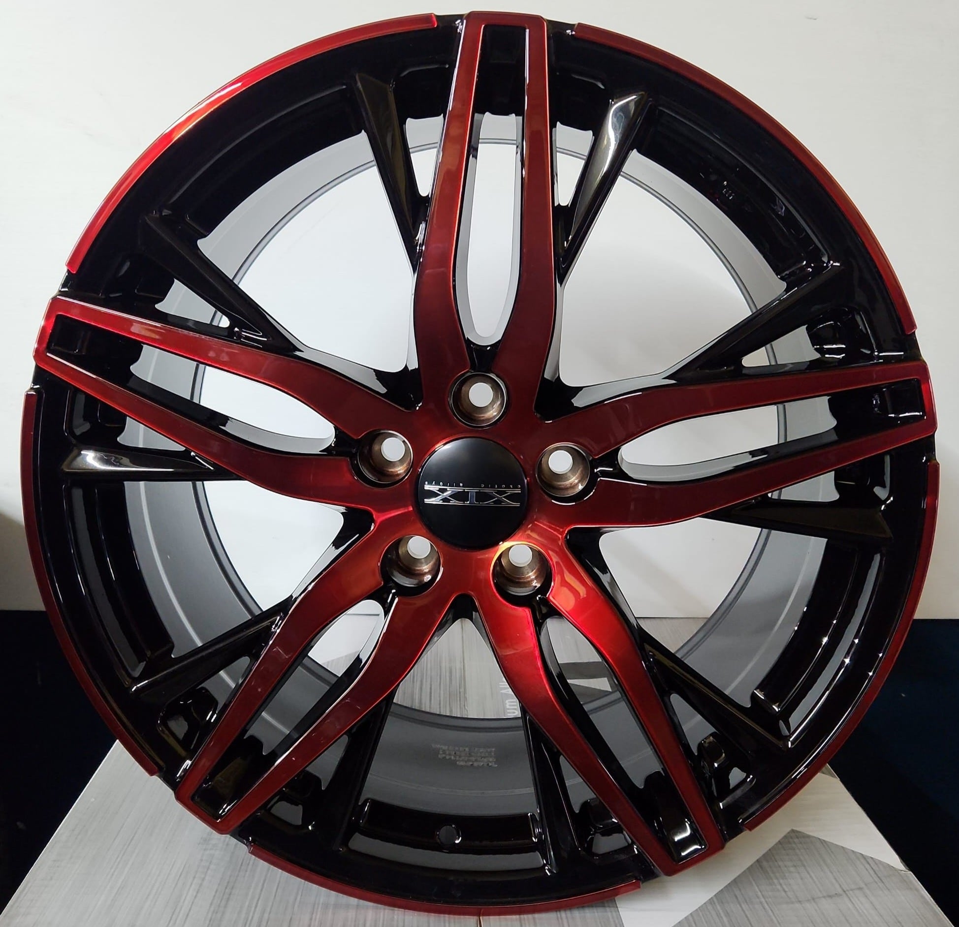 GWG 619 18x8.5 5x114.3 GLOSS BLACK RED FACE - Gun Hill Tire House (WTW - WHOLESALE TIRES & WHEELS)