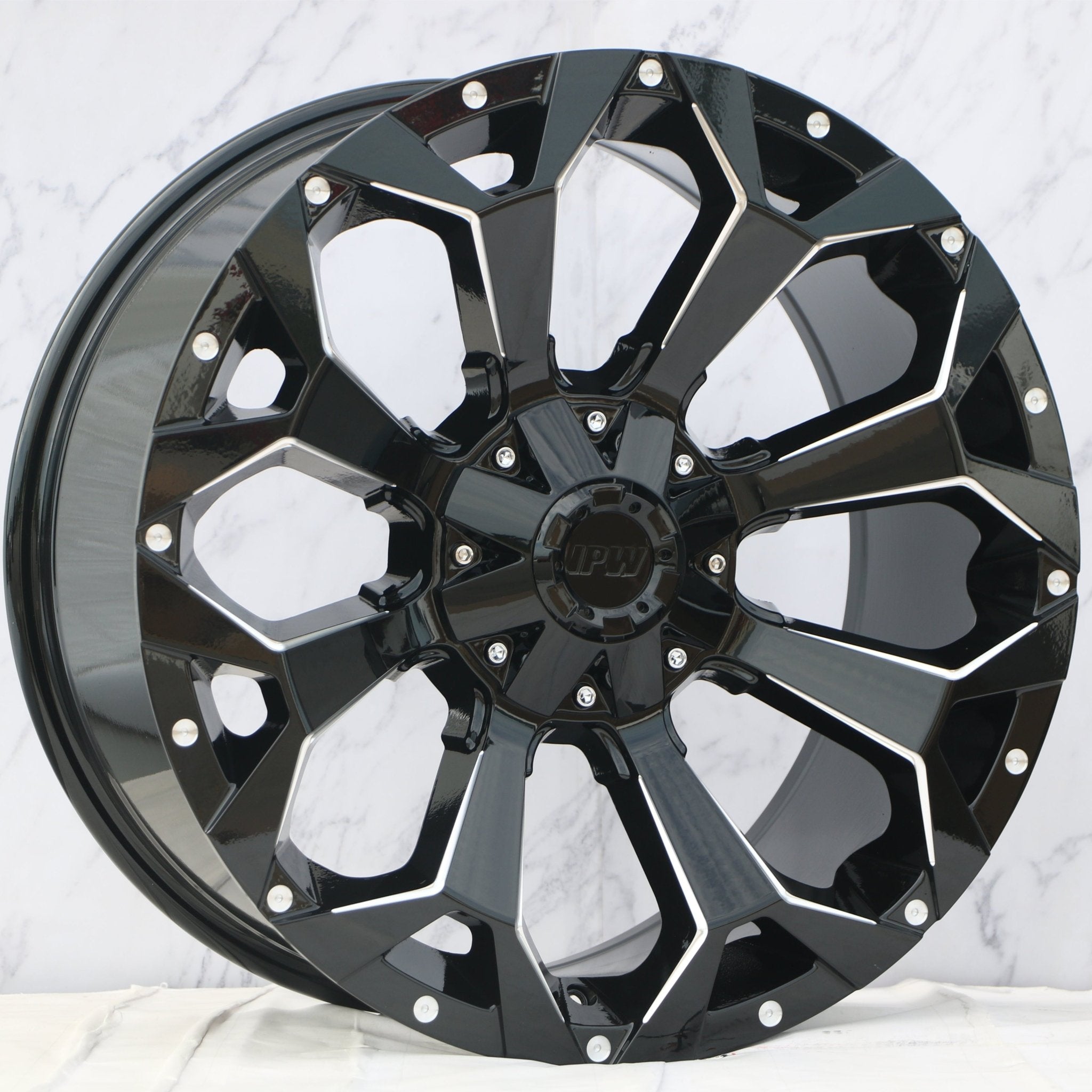 W950 1521B Gloss Black Milled 18x9.0 ET0 6x139.7 CB106.1 - Gun Hill Tire House (WTW - WHOLESALE TIRES & WHEELS)