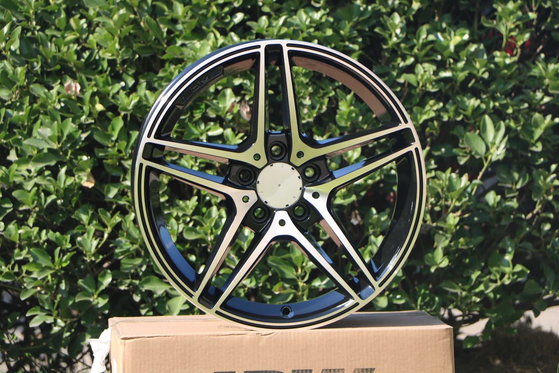 W828 Black Machined Face 19*9.5 ET35 5*112 CB66.6 - Gun Hill Tire House (WTW - WHOLESALE TIRES & WHEELS)