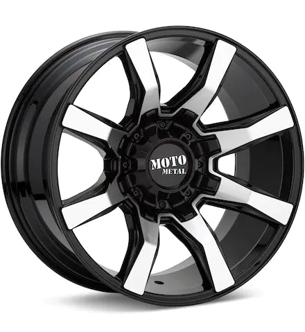 MOTO METAL MO804 SPIDER MACHINED W/GLOSS BLACK ACCENT - Gun Hill Tire House (WTW - WHOLESALE TIRES & WHEELS)
