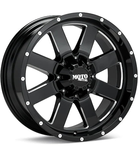 MOTO METAL MO962 BLACK W/SPOT MILLING - Gun Hill Tire House (WTW - WHOLESALE TIRES & WHEELS)