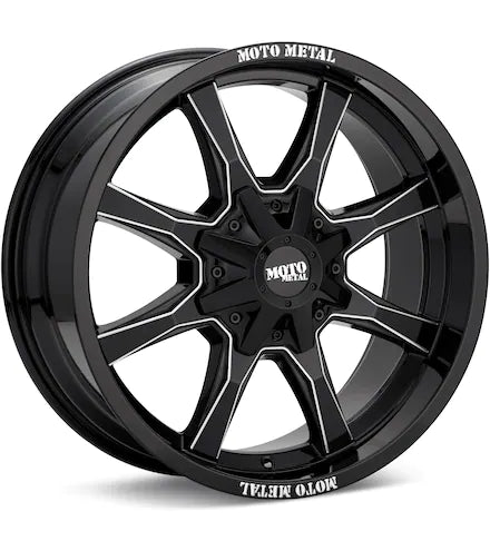 MOTO METAL MO970 BLACK W/SPOT MILLING - Gun Hill Tire House (WTW - WHOLESALE TIRES & WHEELS)