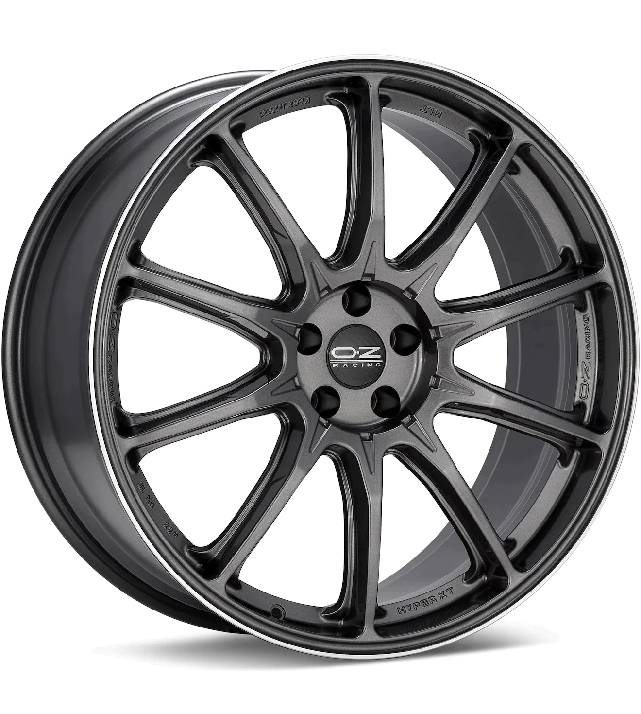 O.Z. HYPER XT HLT STAR GRAPHITE W/MACHINED LIP - Gun Hill Tire House (WTW - WHOLESALE TIRES & WHEELS)
