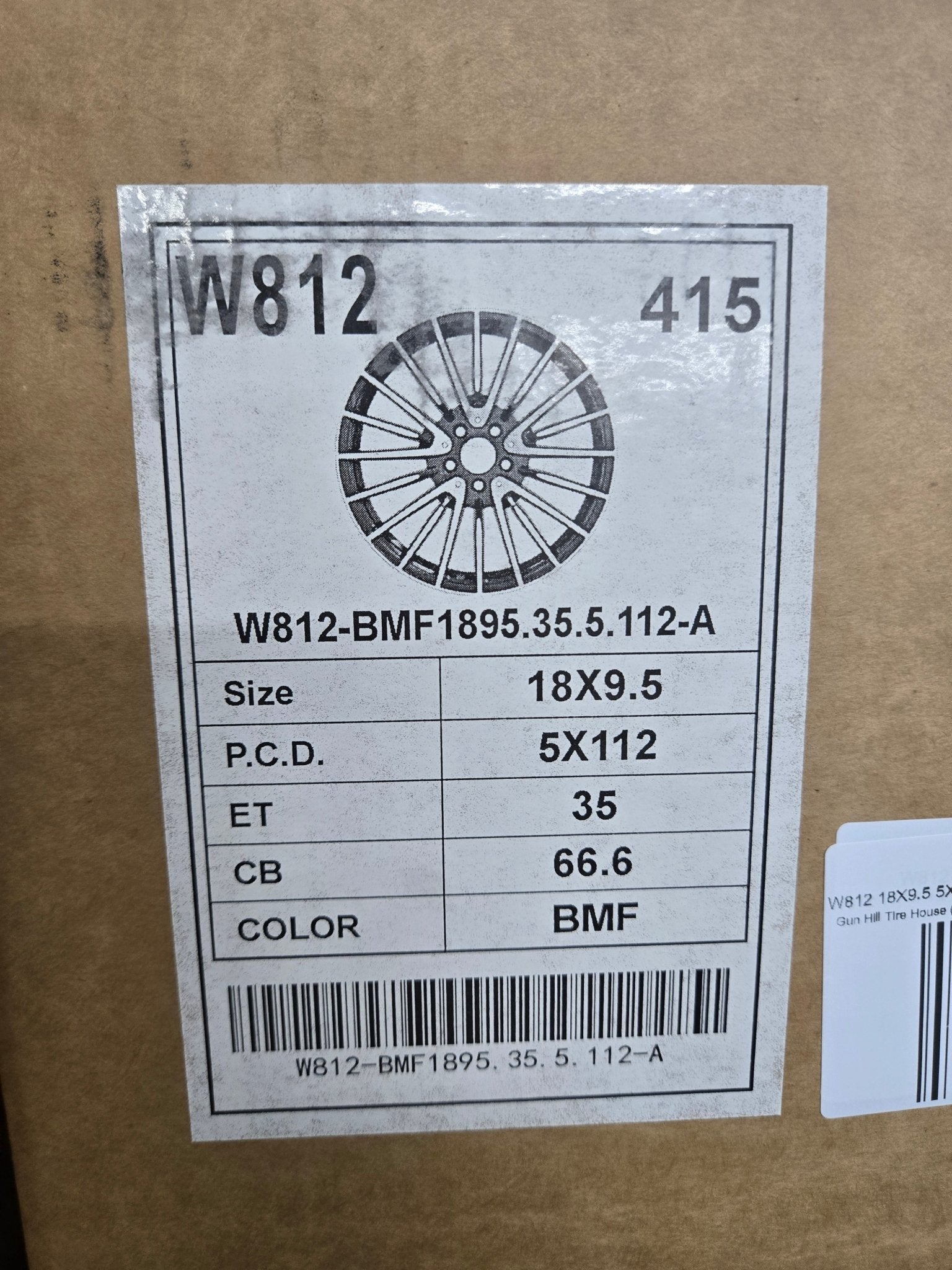 W812 18X9.5 5X112 GLOSS BLACK MACHINED FACE - Gun Hill Tire House (WTW-WHOLESALE TIRES & WHEELS)