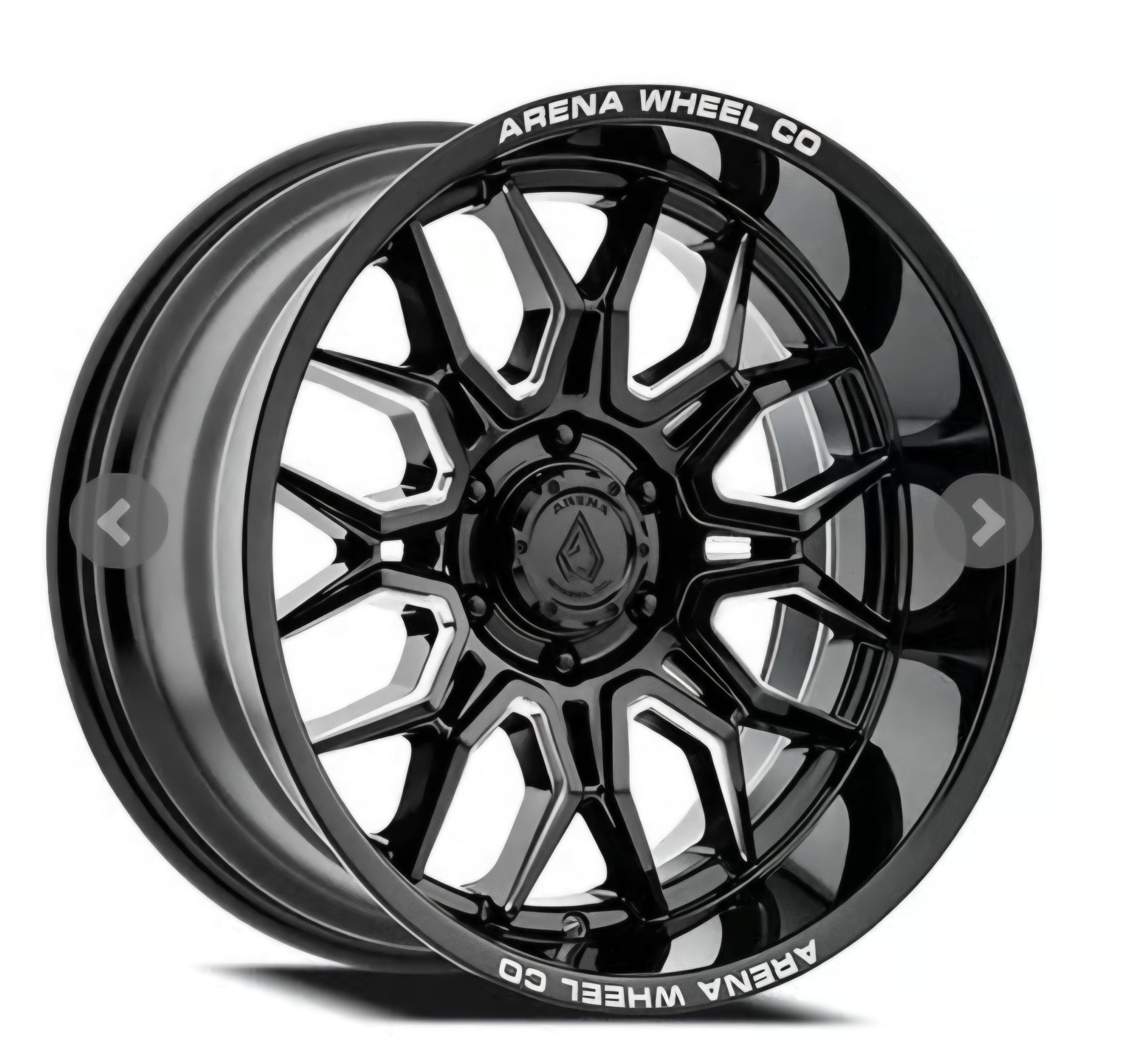 ARENA A117 20X10 6X139.7 VIOLATOR GLOSS BLACK AND MILLED - Gun Hill Tire House (WTW - WHOLESALE TIRES & WHEELS)