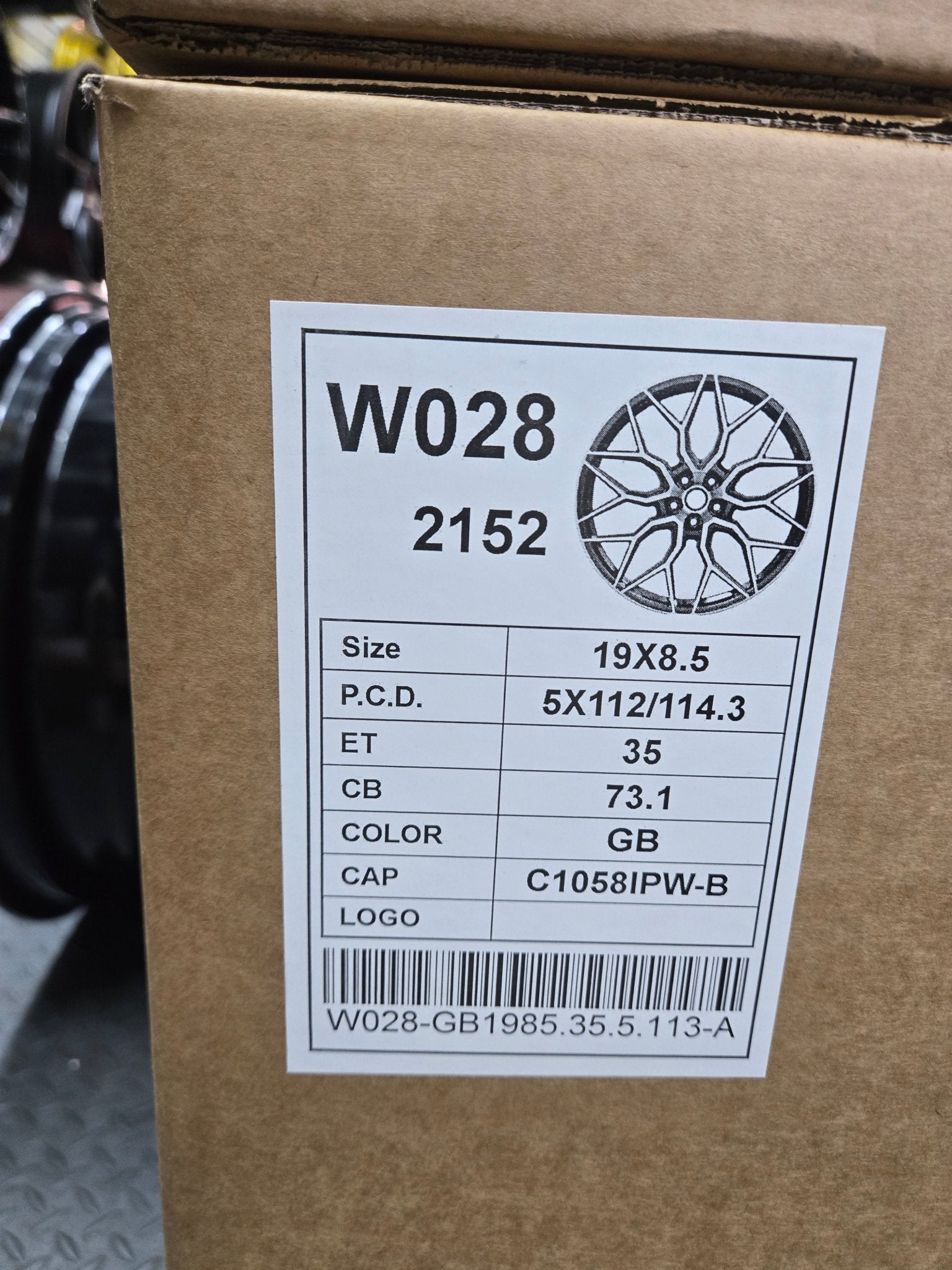 W028 19X8.5 5X112 5X114.3 GLOSS BLACK - Gun Hill Tire House (WTW - WHOLESALE TIRES & WHEELS)