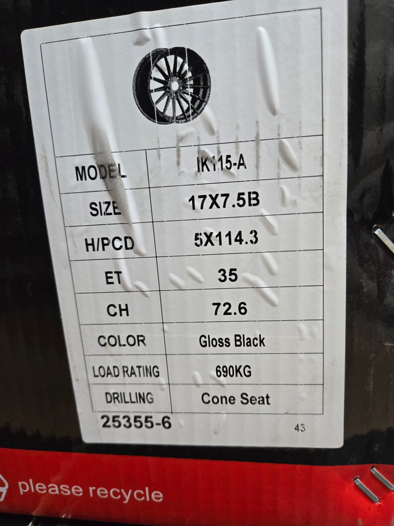 PEGASUS - 0084 SI - 02 17X7.5 5X114.3 PIANO BLACK - Gun Hill Tire House (WTW - WHOLESALE TIRES & WHEELS)