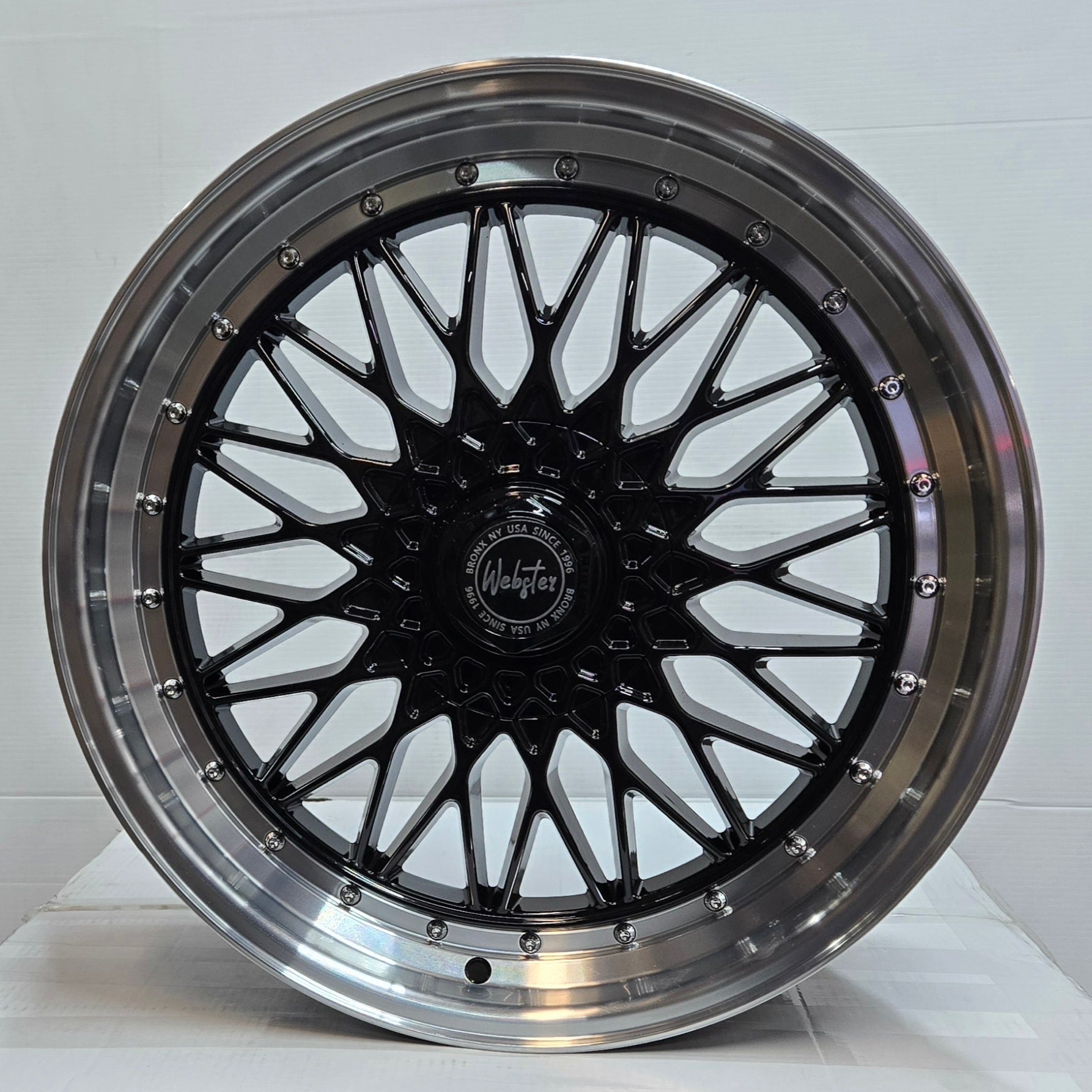 GWG RS1 20x8.5 BLANK GLOSS BLACK MACHINED LIP - Gun Hill Tire House (WTW - WHOLESALE TIRES & WHEELS)