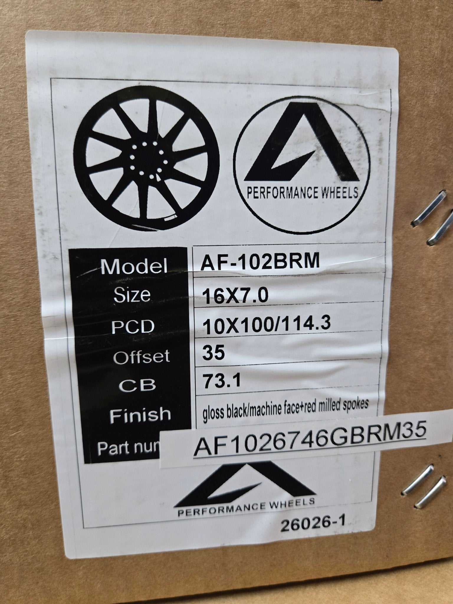 AXIA AF - 37 16x7 5x100 / 5x114.3 GLOSS BLACK MACHINED FACE RED MILLED SPOKES - Gun Hill Tire House (WTW - WHOLESALE TIRES & WHEELS)