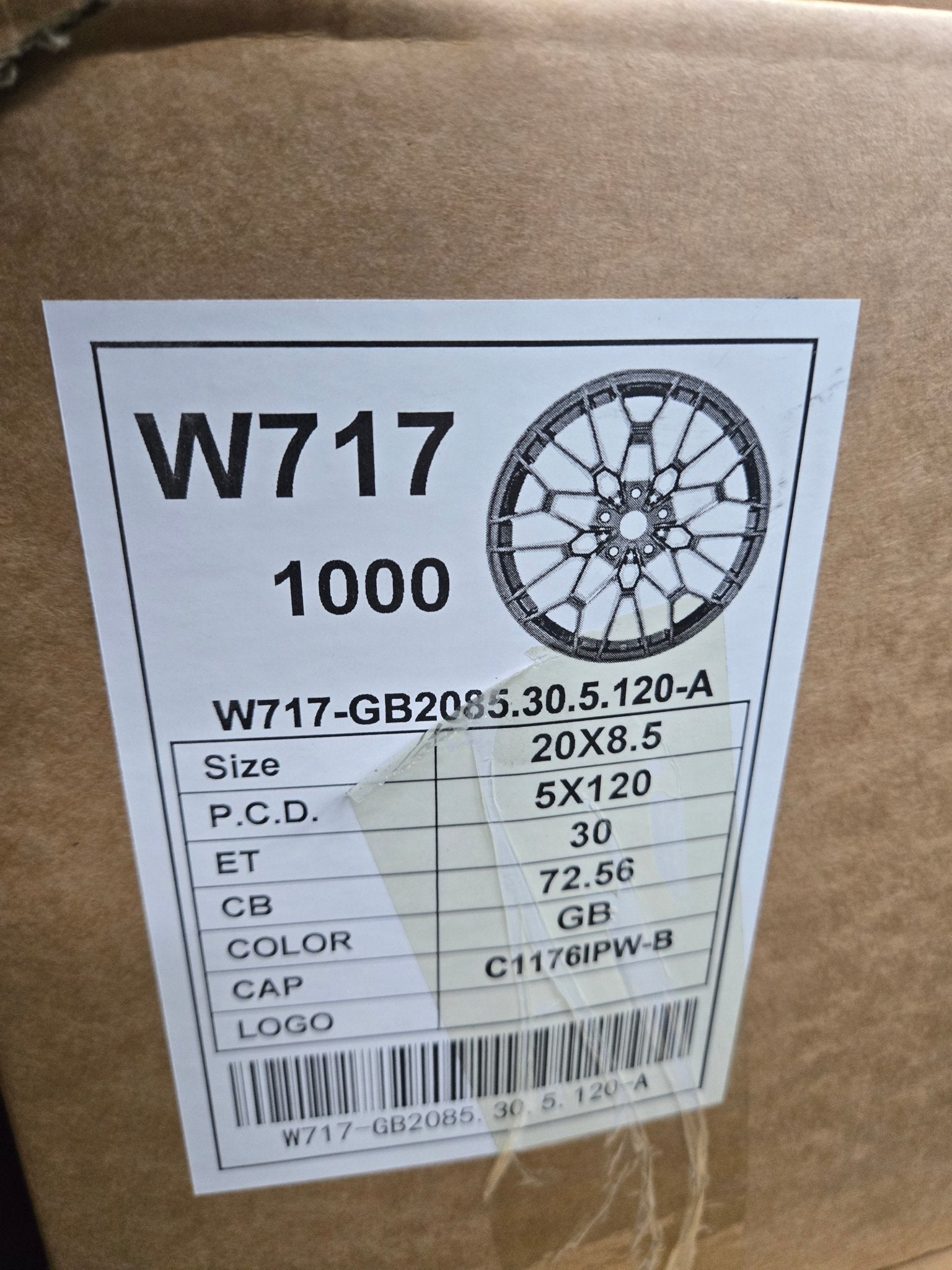 W717 0384 20X8.5 5X120 GLOSS BLACK - Gun Hill Tire House (WTW - WHOLESALE TIRES & WHEELS)