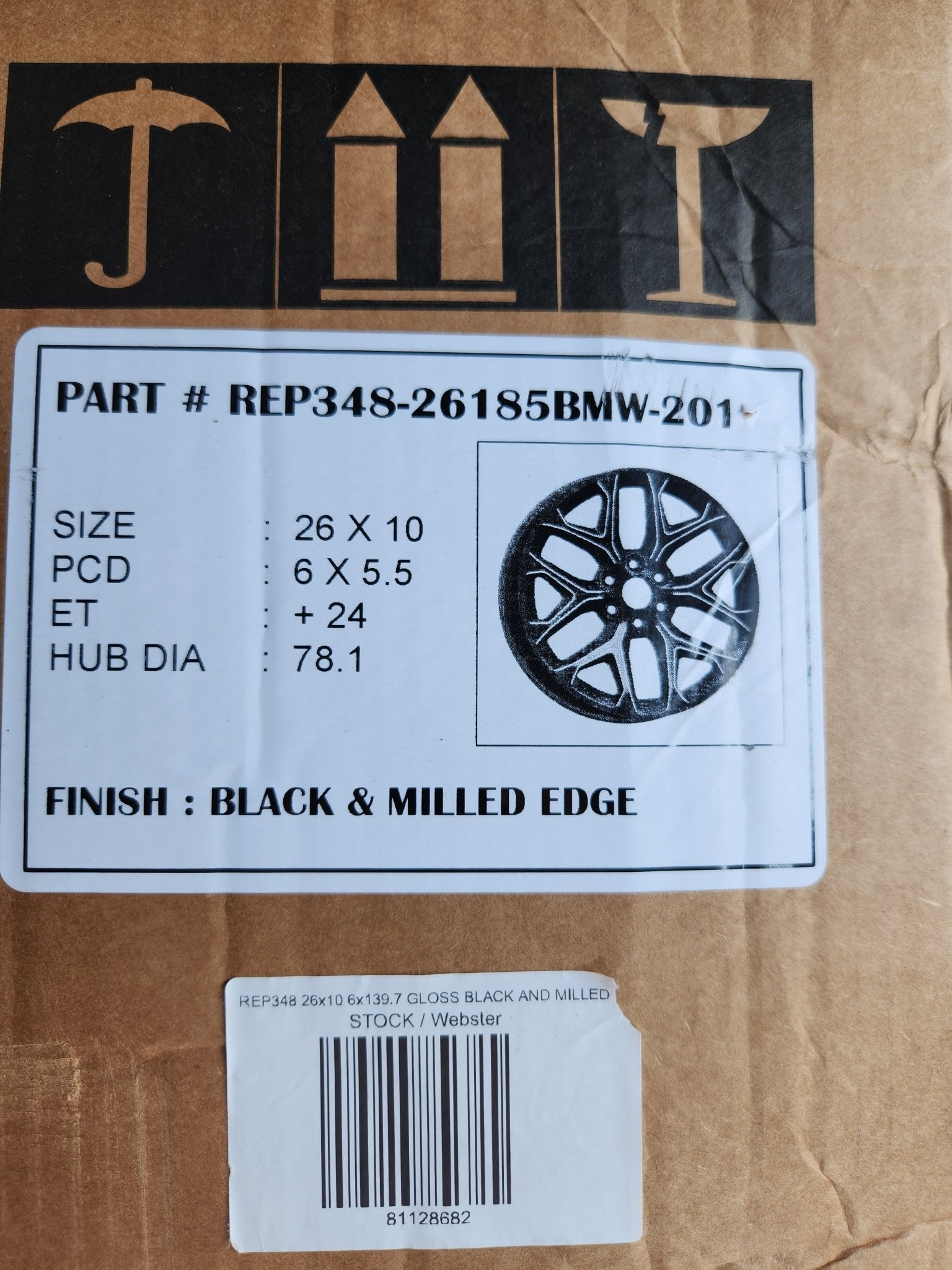 REP348 26x10 6x139.7 GLOSS BLACK AND MILLED - Gun Hill Tire House (WTW - WHOLESALE TIRES & WHEELS)