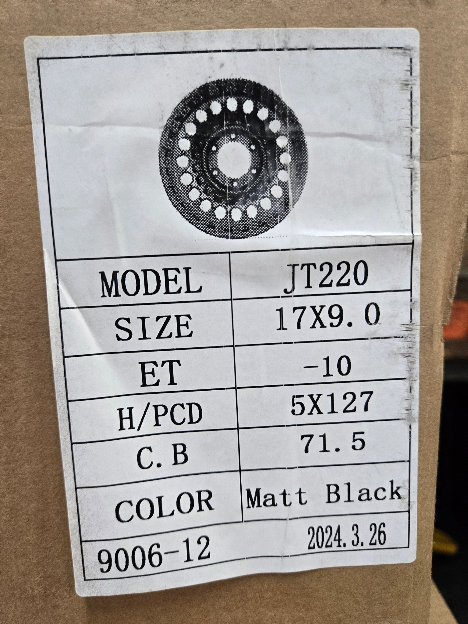 JT220 17X9.0 5X127 MATTE BLACK - Gun Hill Tire House (WTW-WHOLESALE TIRES & WHEELS)