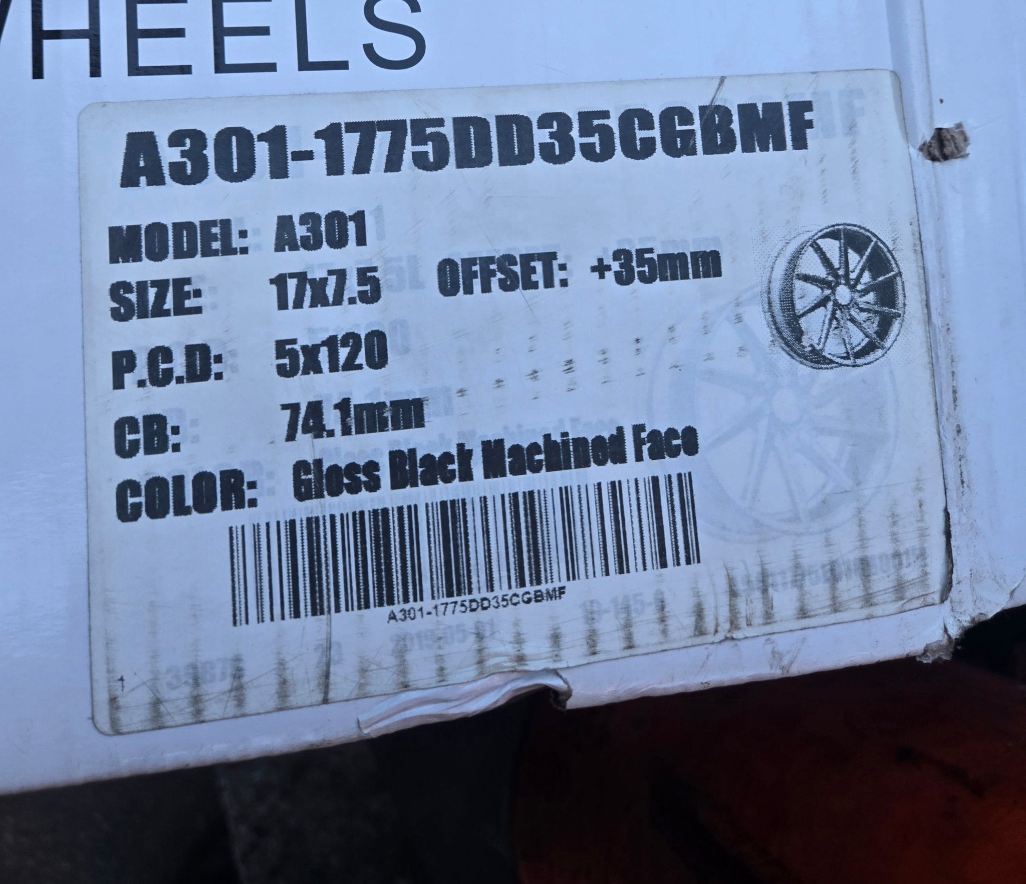 Af301 17X7.5 5X120 BLACK MACHINED FACE - Gun Hill Tire House (WTW - WHOLESALE TIRES & WHEELS)