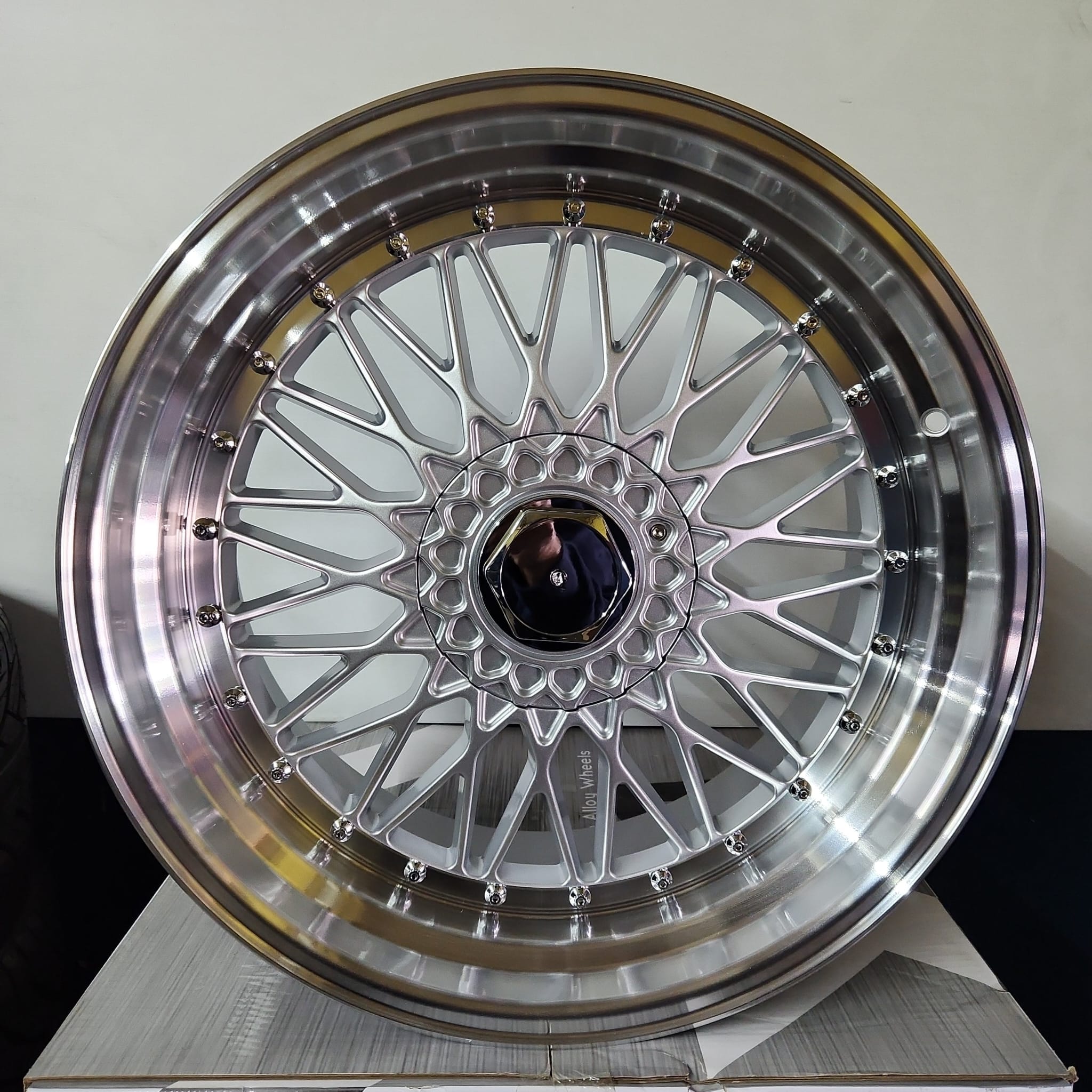 ZS1106 SUPER RS STYLE 20x9 5x112 / 5x114.3 / 5x120 SILVER MACHINED LIPS RIVETS - Gun Hill Tire House (WTW - WHOLESALE TIRES & WHEELS)
