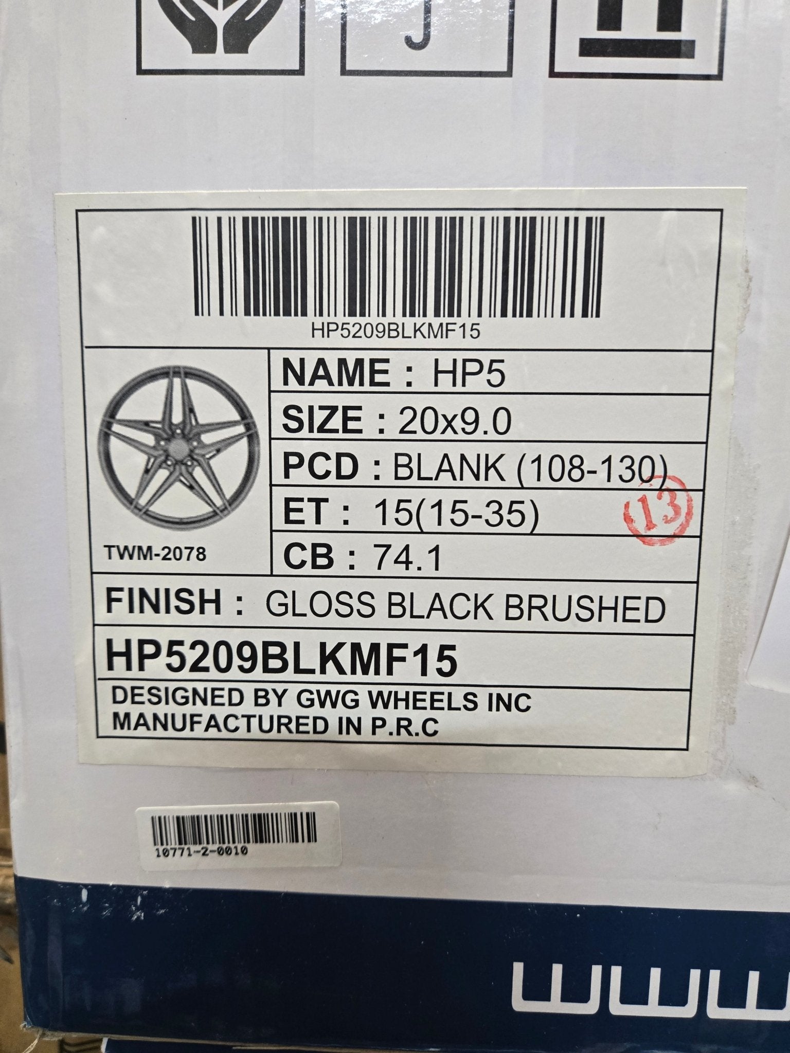 GWG HP5 20X9.0 5X114.3 PIANO BLACK MACHINED FACE - Gun Hill Tire House (WTW - WHOLESALE TIRES & WHEELS)