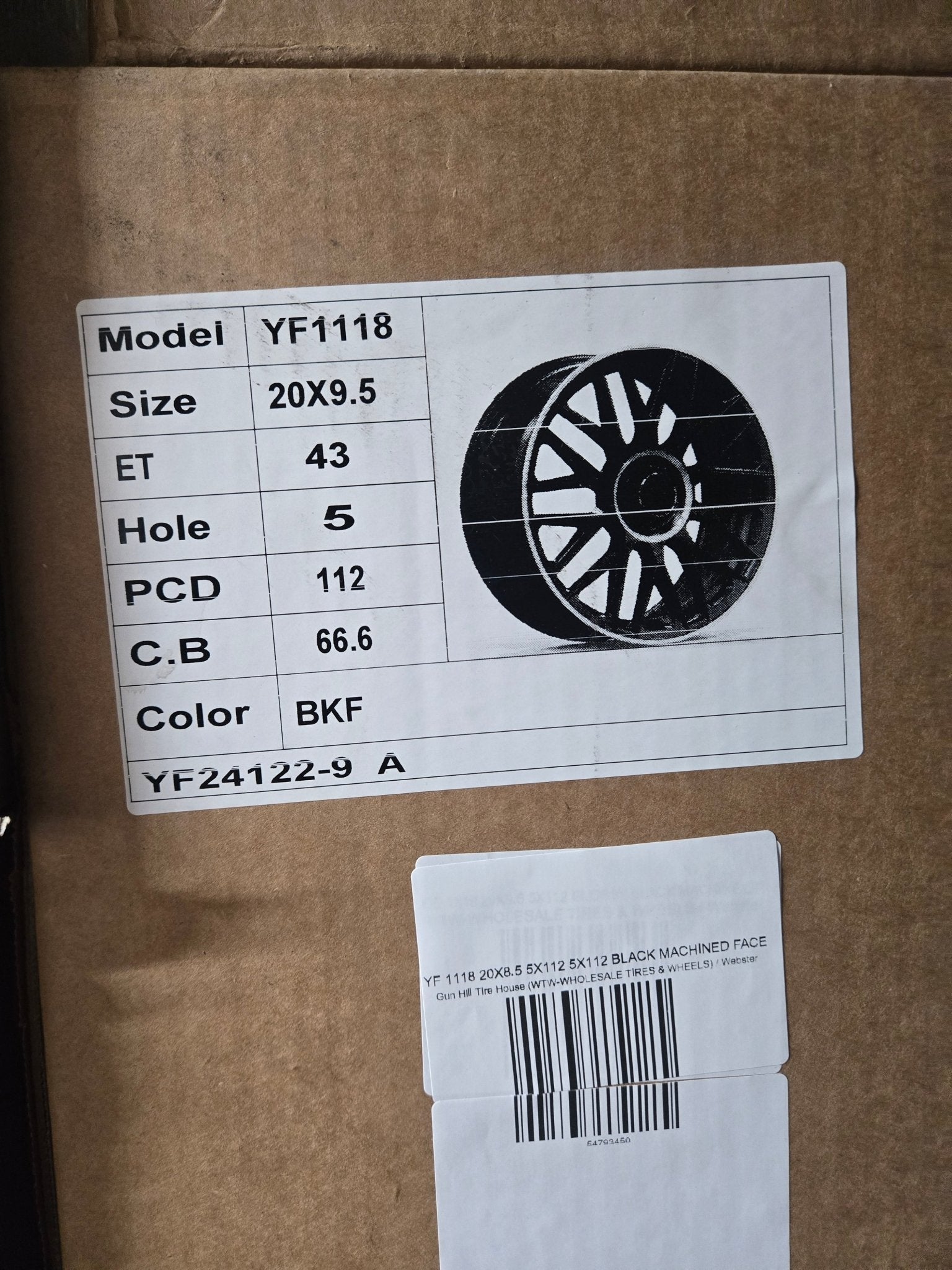 YF 1118 20X8.5 5X112 5X112 BLACK MACHINED FACE - Gun Hill Tire House (WTW - WHOLESALE TIRES & WHEELS)