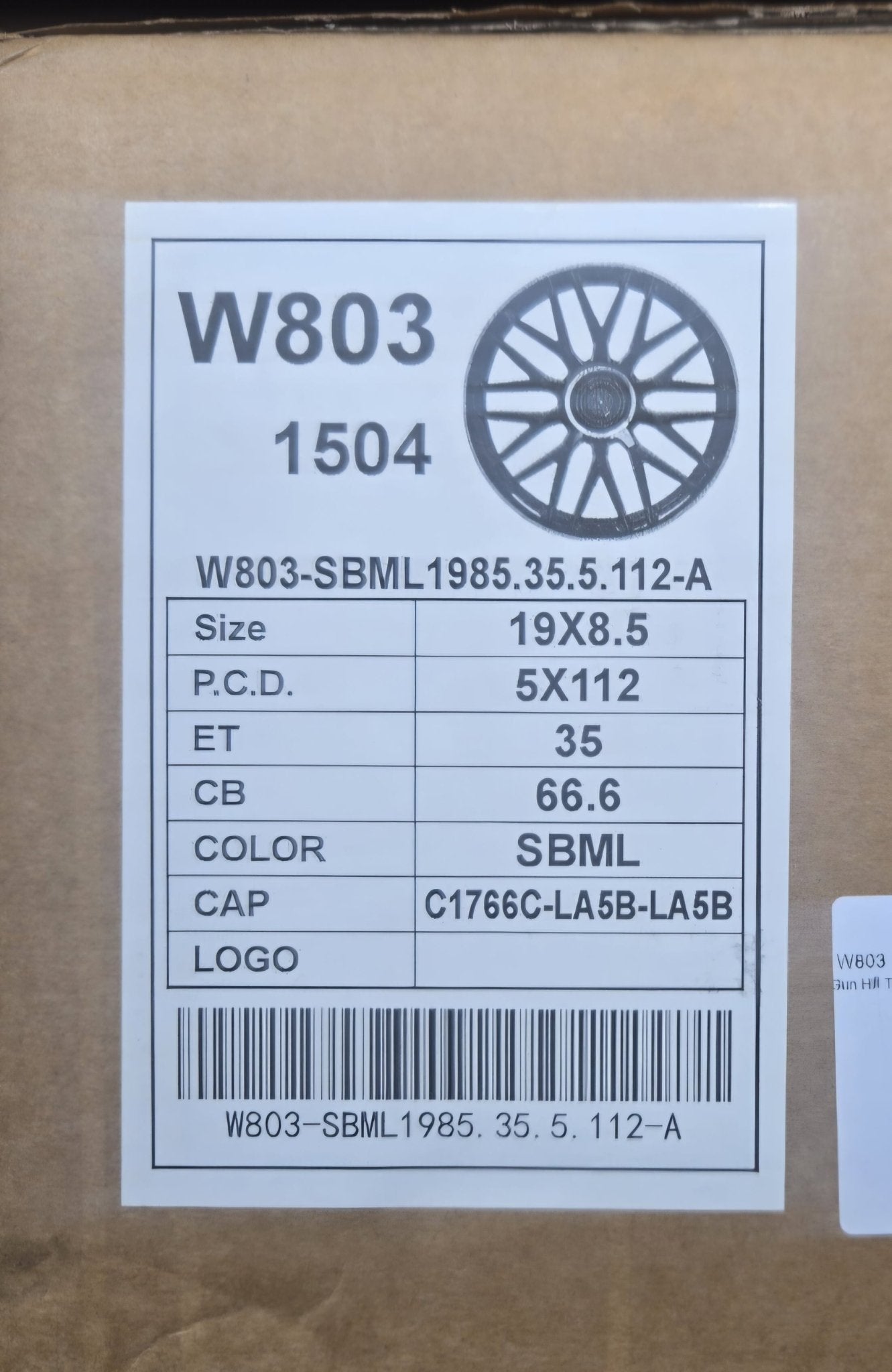 W803 19X8.5 5X112 SATIN BLACK MACHINED LIP - Gun Hill Tire House (WTW - WHOLESALE TIRES & WHEELS)