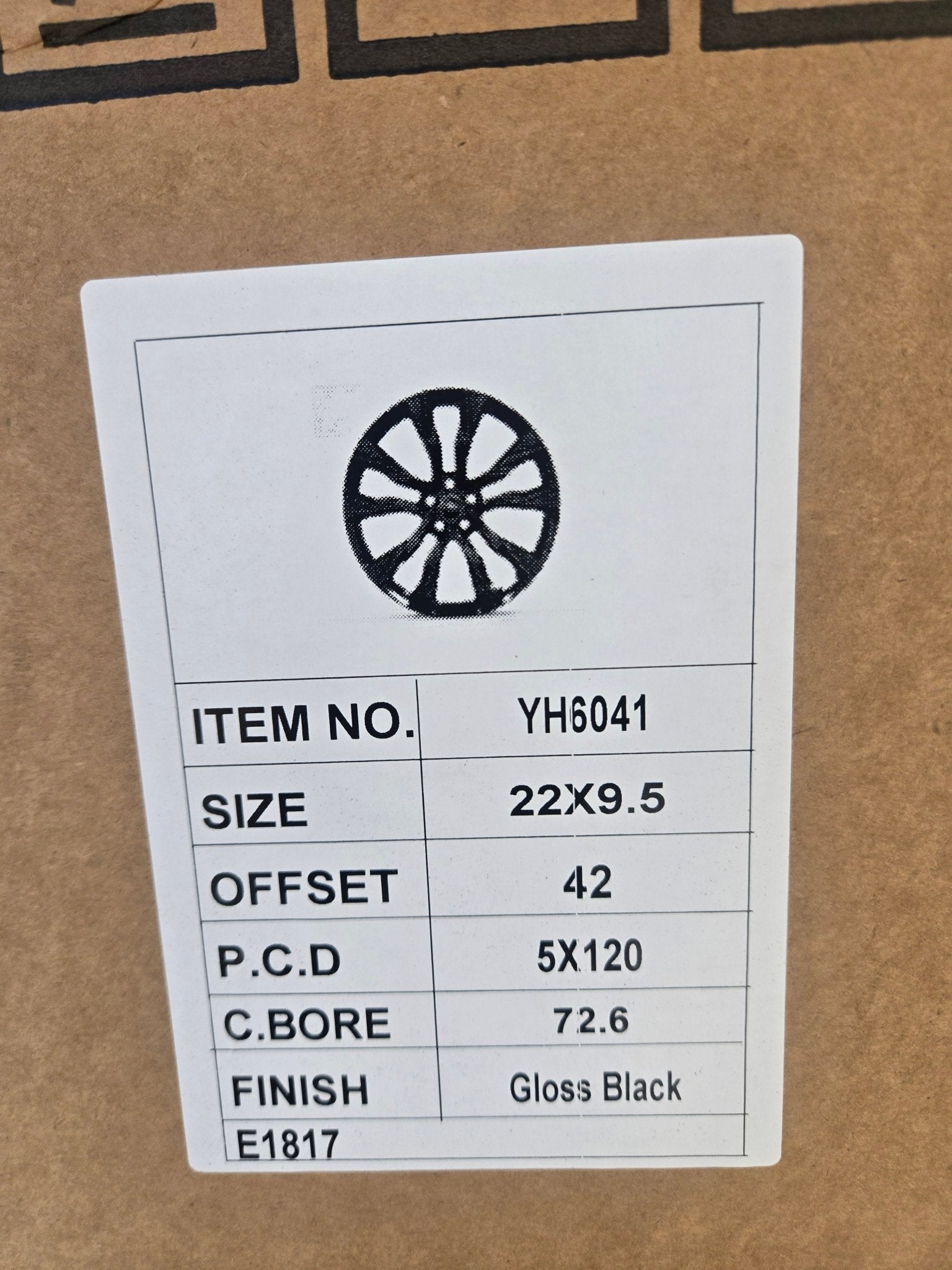 MONO BLOCK FORGED YH6041 22x9.5 5x120 GLOSS BLACK - Gun Hill Tire House (WTW - WHOLESALE TIRES & WHEELS)