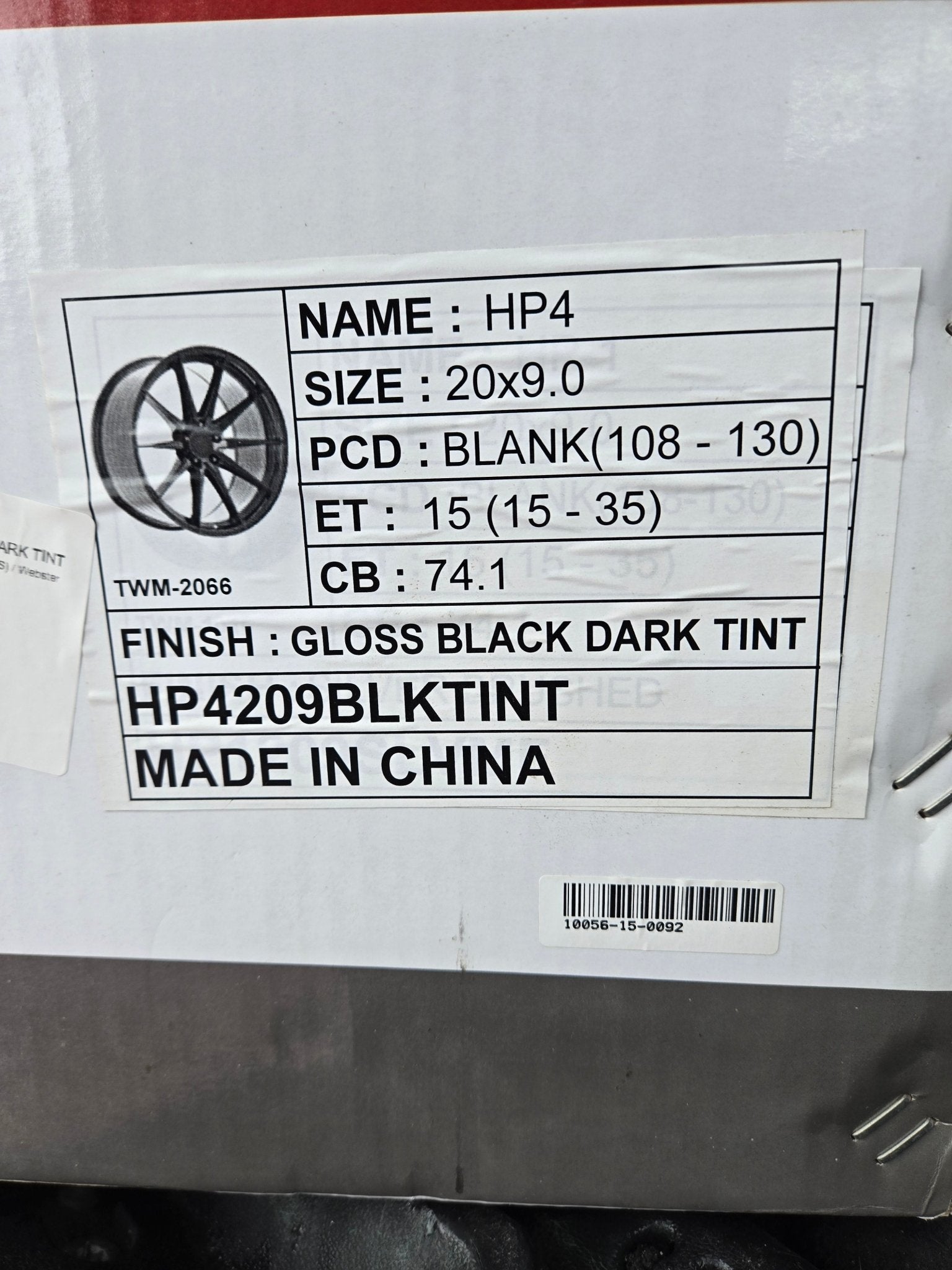 GWG HP4 20X9.0 BLANK GLOSS BLACK DARK TINT - Gun Hill Tire House (WTW - WHOLESALE TIRES & WHEELS)