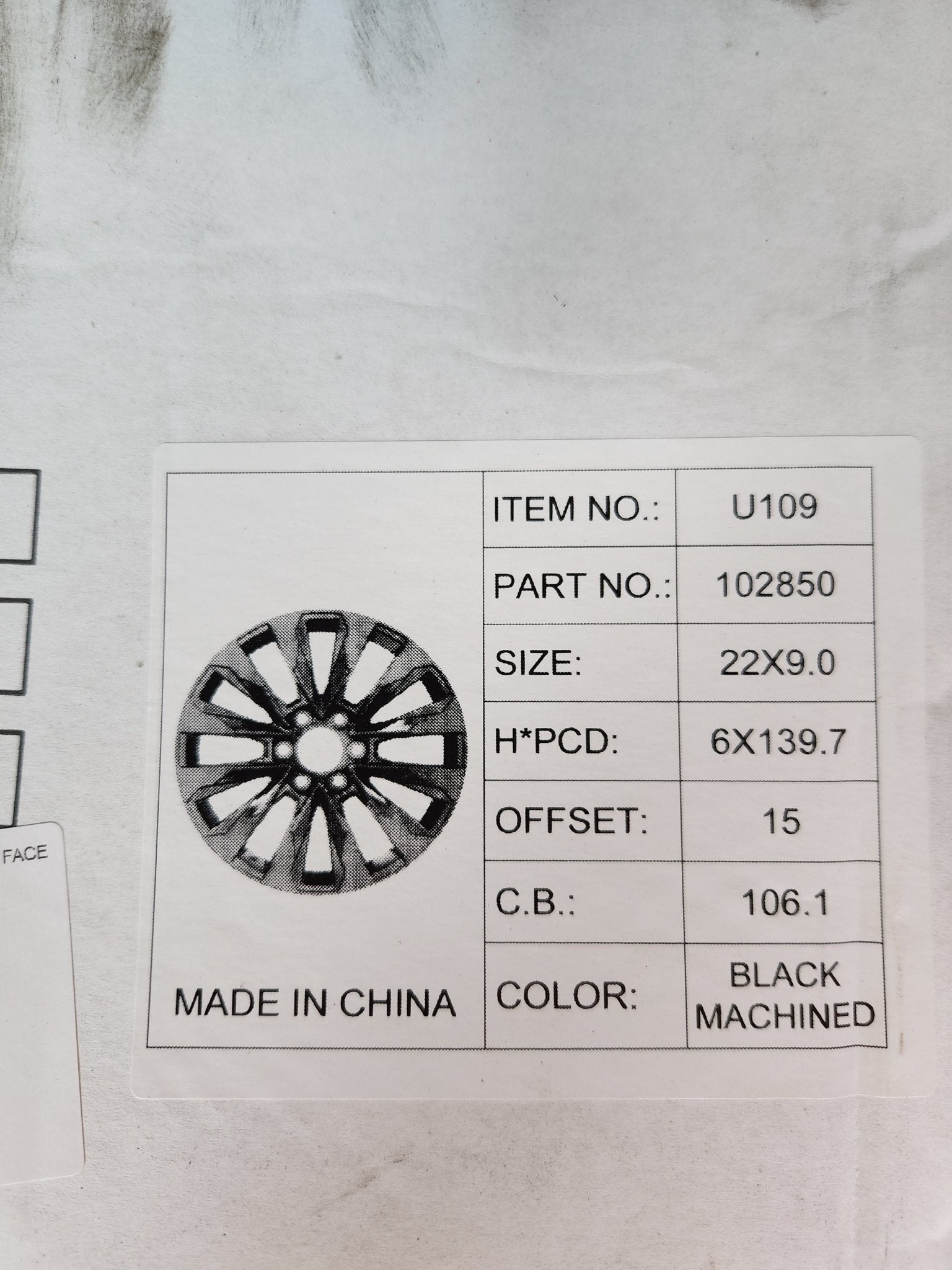 WEOE 22x9 6X139.7 GLOS BLACK MACHINED FACE - Gun Hill Tire House (WTW - WHOLESALE TIRES & WHEELS)