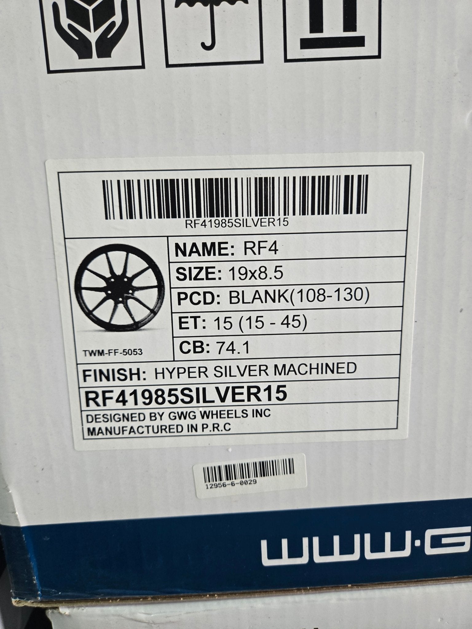 GWG RF4 19x8.5 BLANK HYPER SILVER MACHINED FACE - Gun Hill Tire House (WTW - WHOLESALE TIRES & WHEELS)
