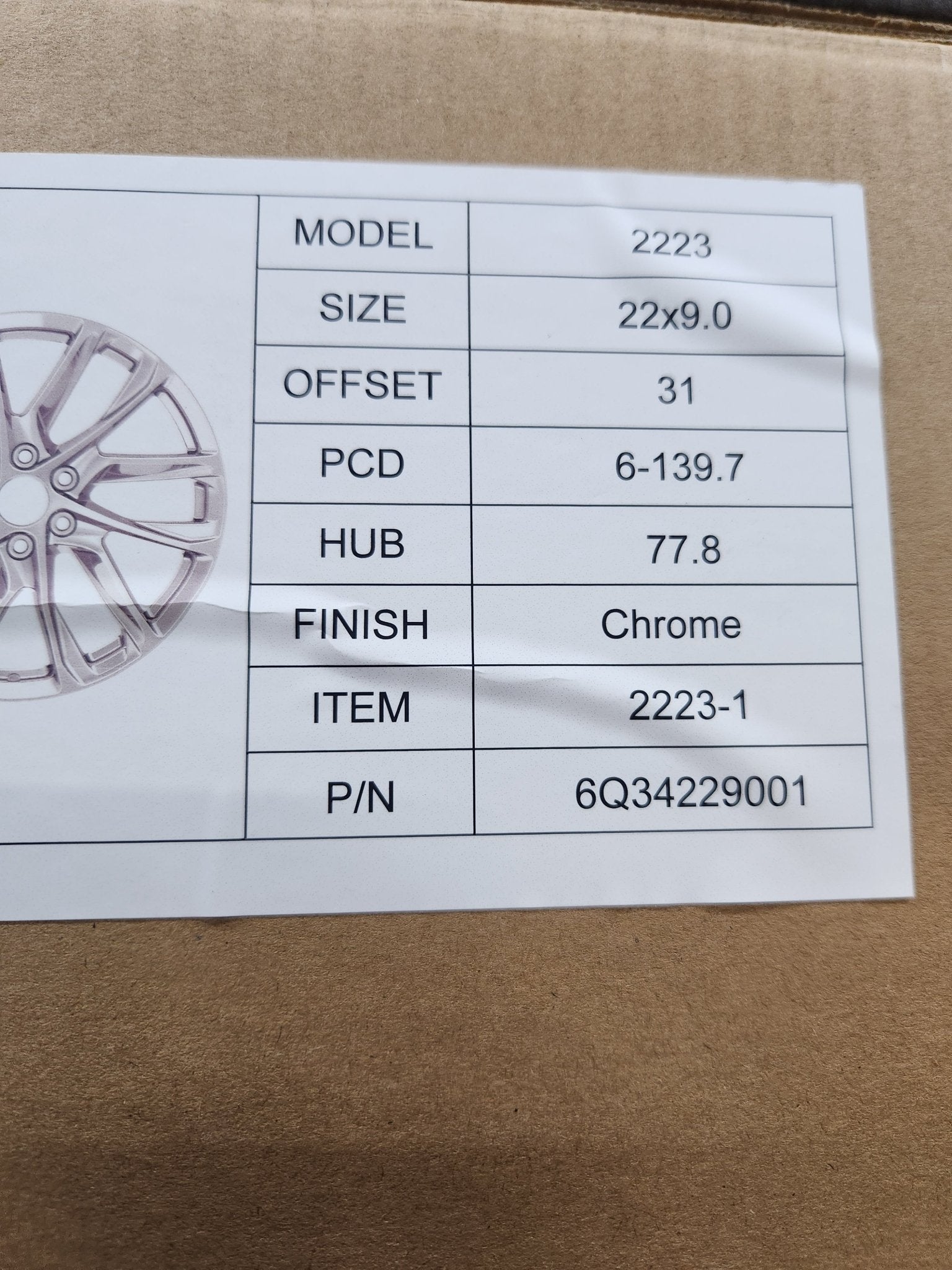 2223 22x9.0 6x139.7 77.8mm CHROME - Gun Hill Tire House (WTW - WHOLESALE TIRES & WHEELS)