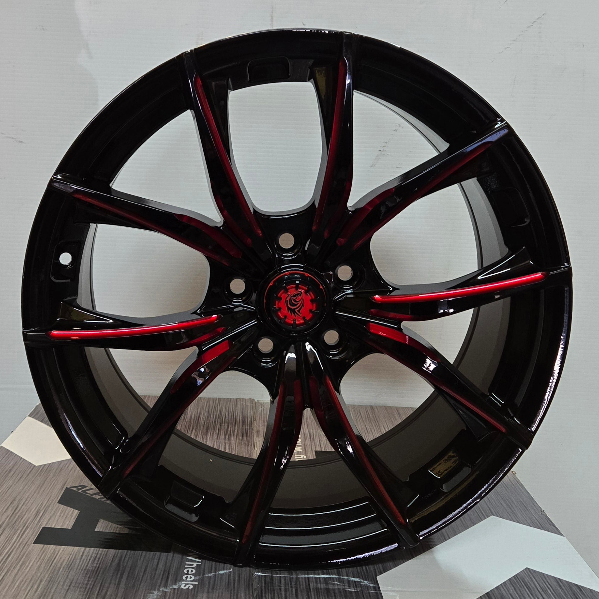 RAPIDASH RD - M109 17X7.5 5X114.3 PIANO BLACK RED MILLING FACE RED - Gun Hill Tire House (WTW - WHOLESALE TIRES & WHEELS)