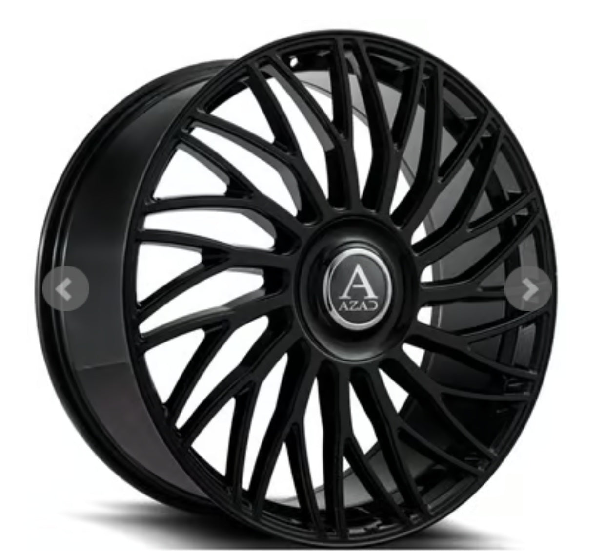 AZAD AZ717 20X9 5X120 - 5X114.3 GLOSS BLACK W FLOATING CAP - Gun Hill Tire House (WTW - WHOLESALE TIRES & WHEELS)