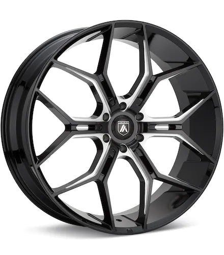 ASANTI BLACK LABEL ABL - 38 GLOSS BLACK W/MILLED ACCENT - Gun Hill Tire House (WTW - WHOLESALE TIRES & WHEELS)