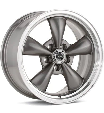AMERICAN RACING AUTHENTIC HOT ROD AR105 TORQ - THRUST M BLACK W/MACH LIP - Gun Hill Tire House (WTW - WHOLESALE TIRES & WHEELS)
