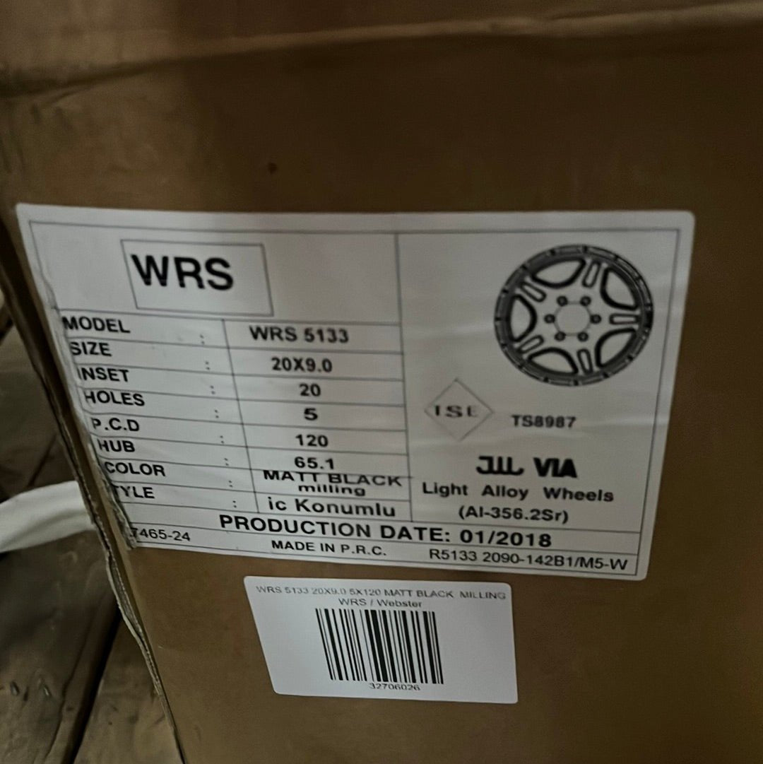 WRS 5133 20X9.0 5X120 MATT BLACK MILLING - Gun Hill Tire House (WTW - WHOLESALE TIRES & WHEELS)