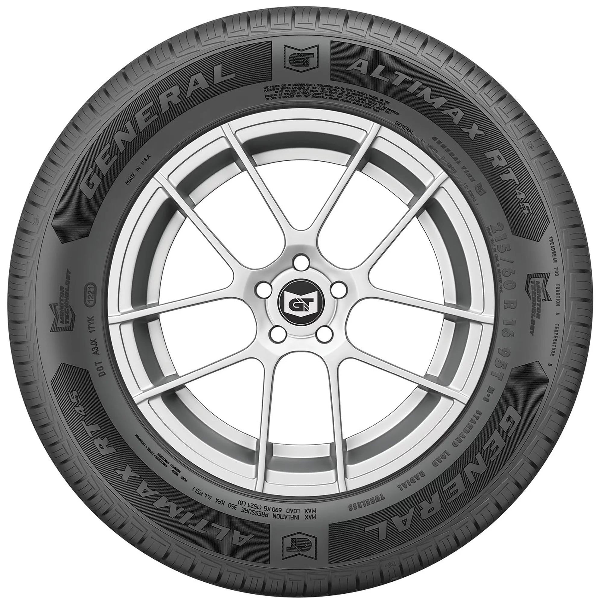 245/50R18 General Altimax RT45 All Season 100V Passenger Tire - Gun Hill Tire House (WTW - WHOLESALE TIRES & WHEELS)