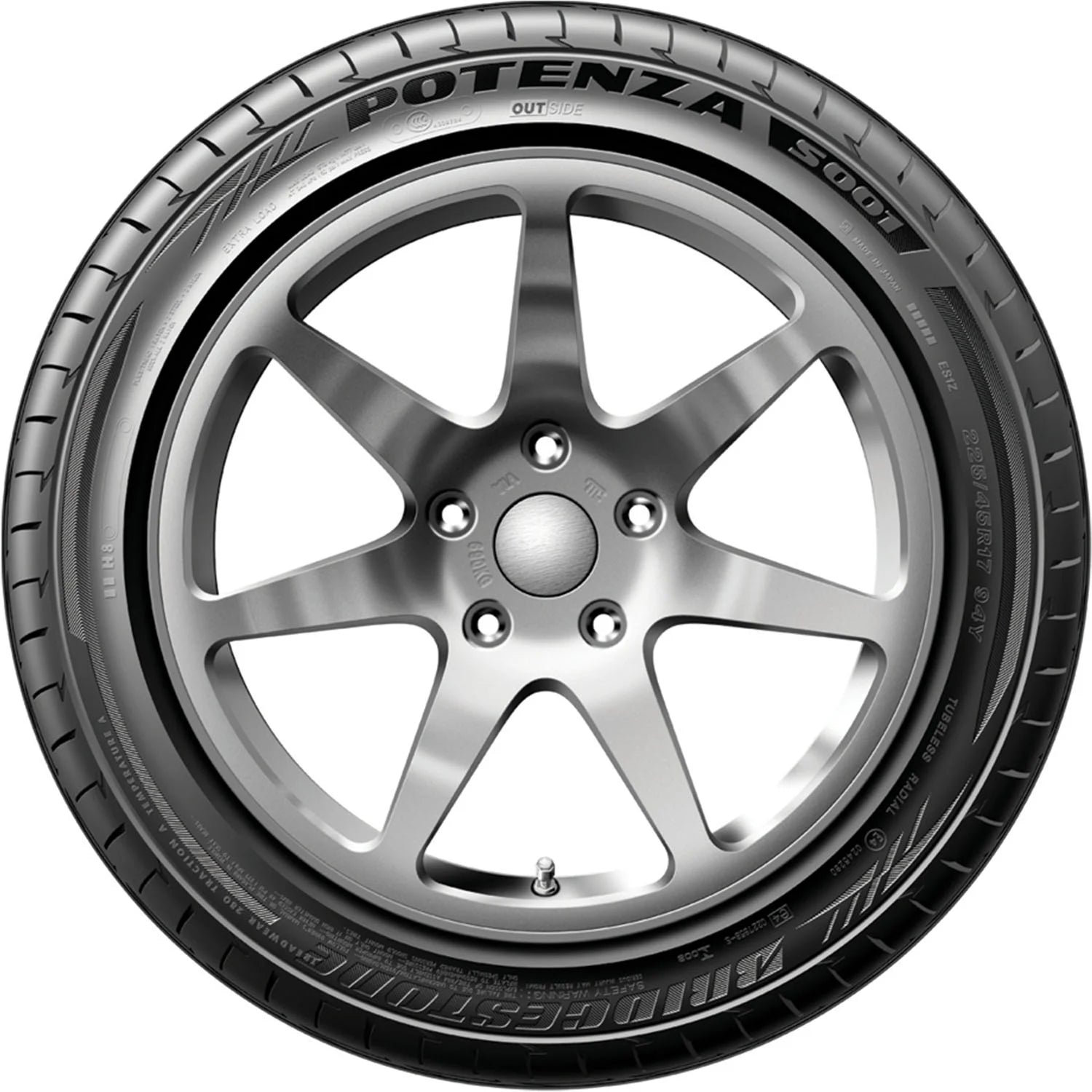 225/35R19 Bridgestone Potenza S001 RFT UHP Summer 88Y XL Passenger Tire - Gun Hill Tire House (WTW - WHOLESALE TIRES & WHEELS)